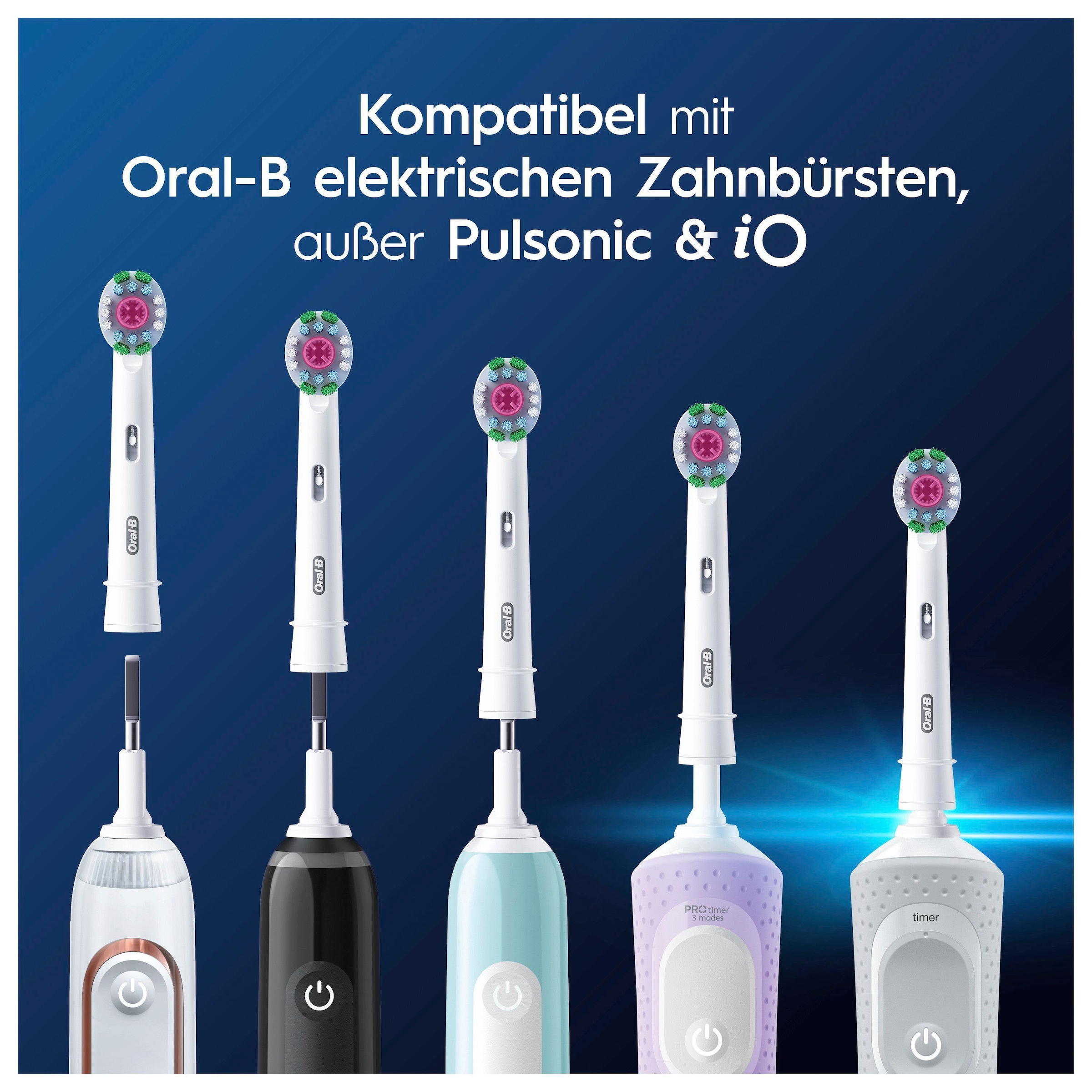 Oral-B Aufsteckbürsten »Pro 3D White«, X-förmige Borsten