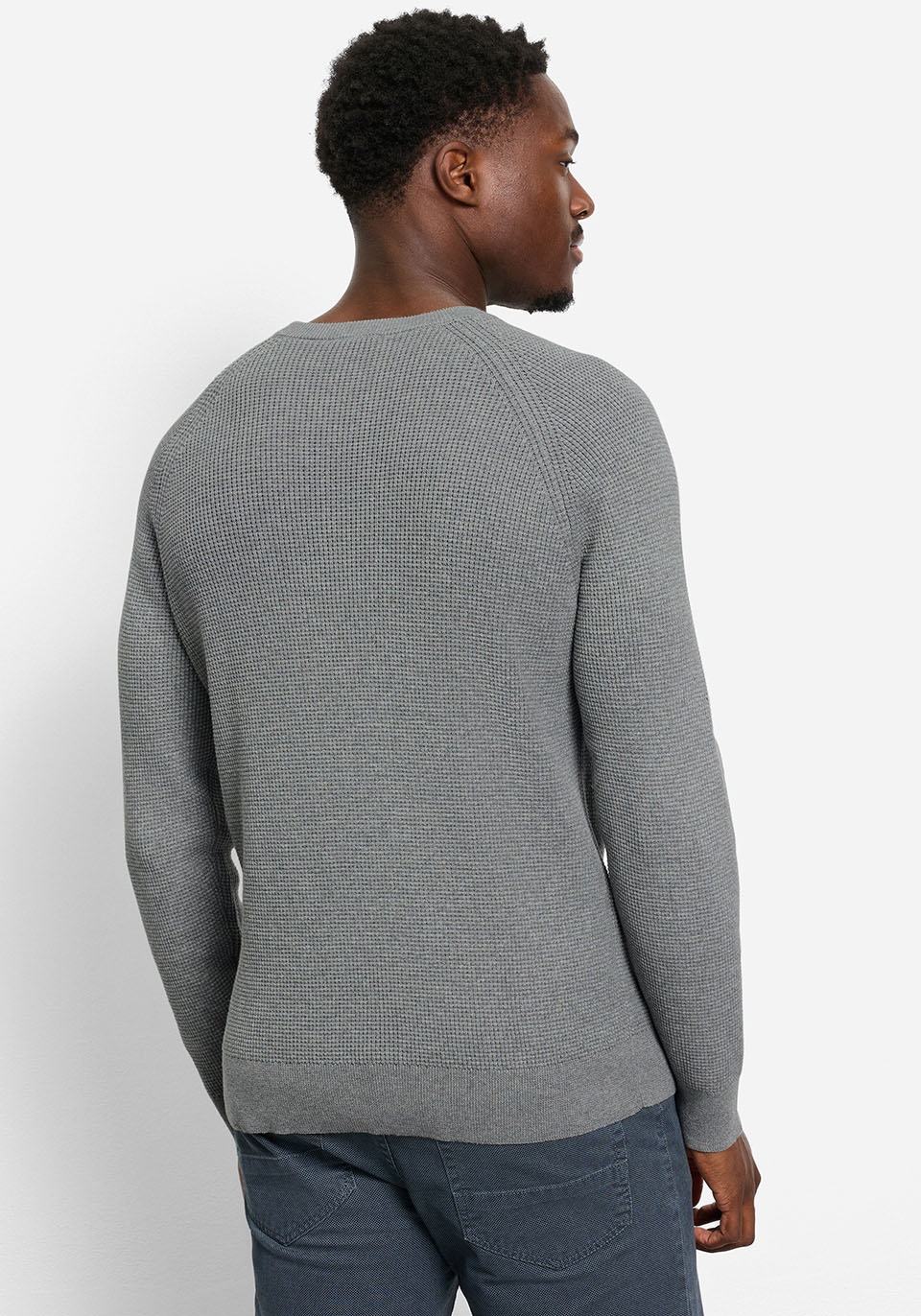 OLYMP Pull à col rond »Waffle Structure« Rundhals, casual, unifarben, regular fit