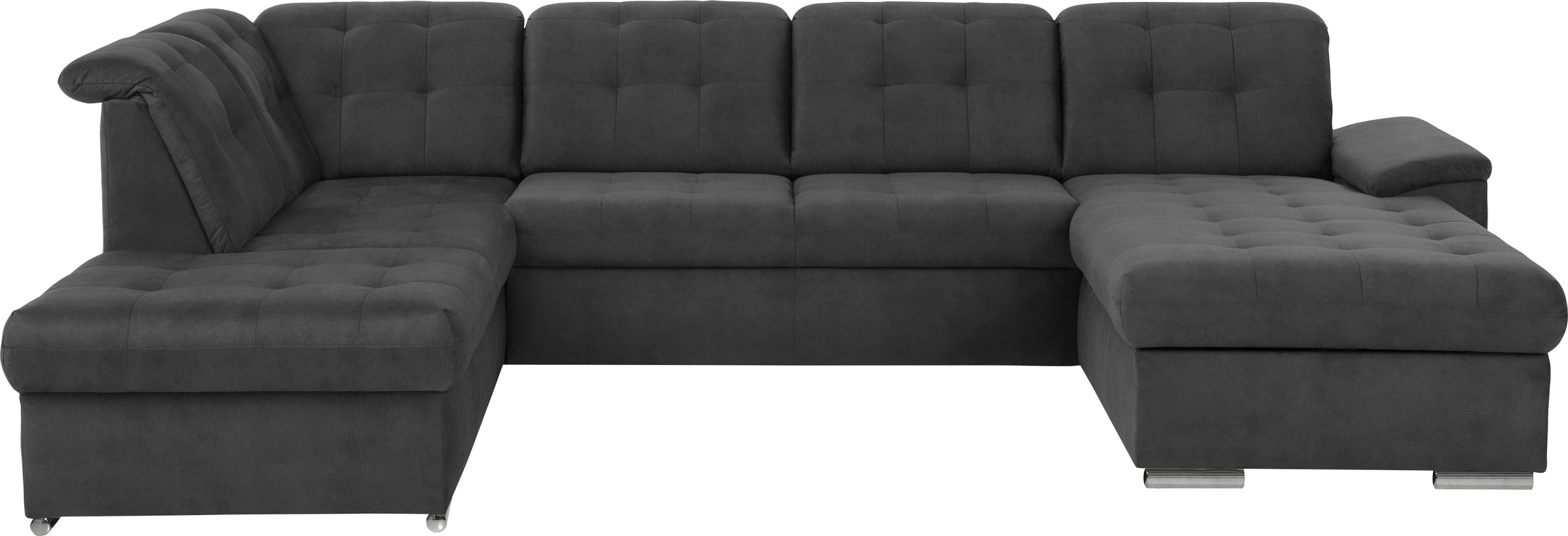 exxpo - sofa fashion Wohnlandschaft »Durango, aufwendige Sitz- und Rückenverarbeitung, bequem, U-Form«, inkl. Kopfteilverstellung, wahlweise mit Bettfunktion und Bettkasten