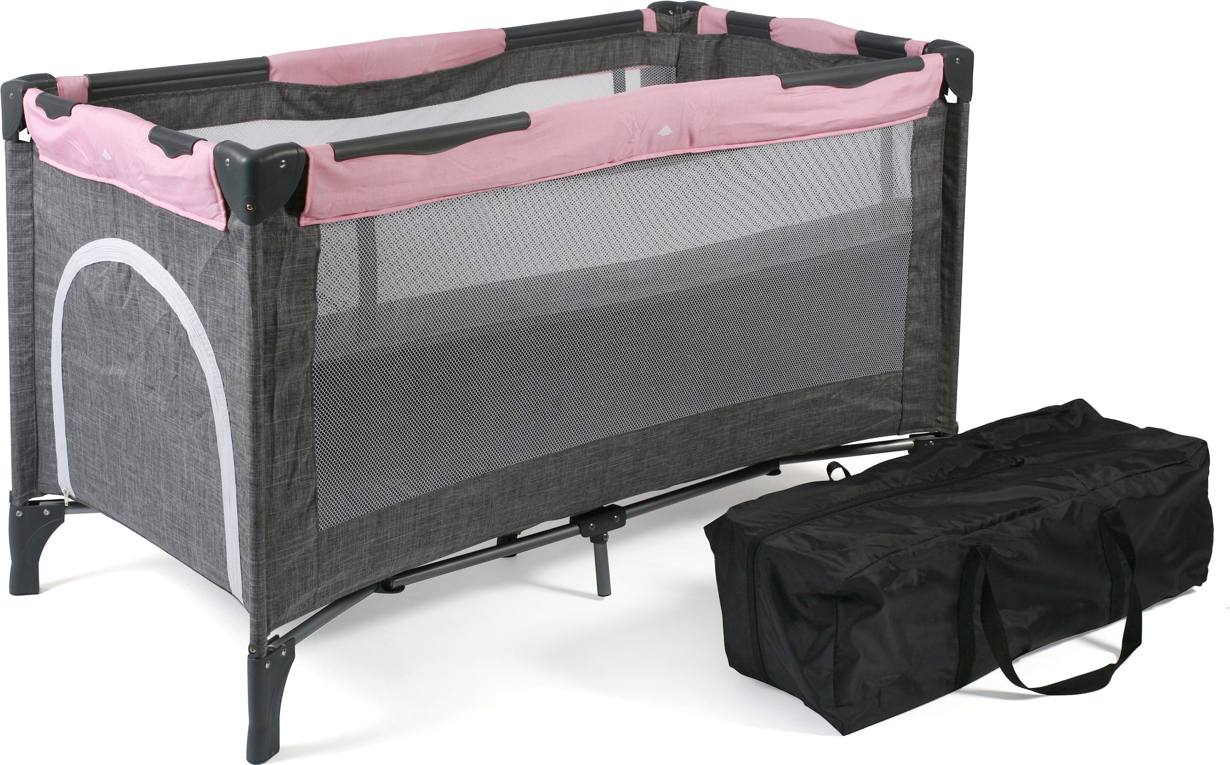 Baby-Reisebett »Luxus, Melange Rosa«, inkl. Transporttasche