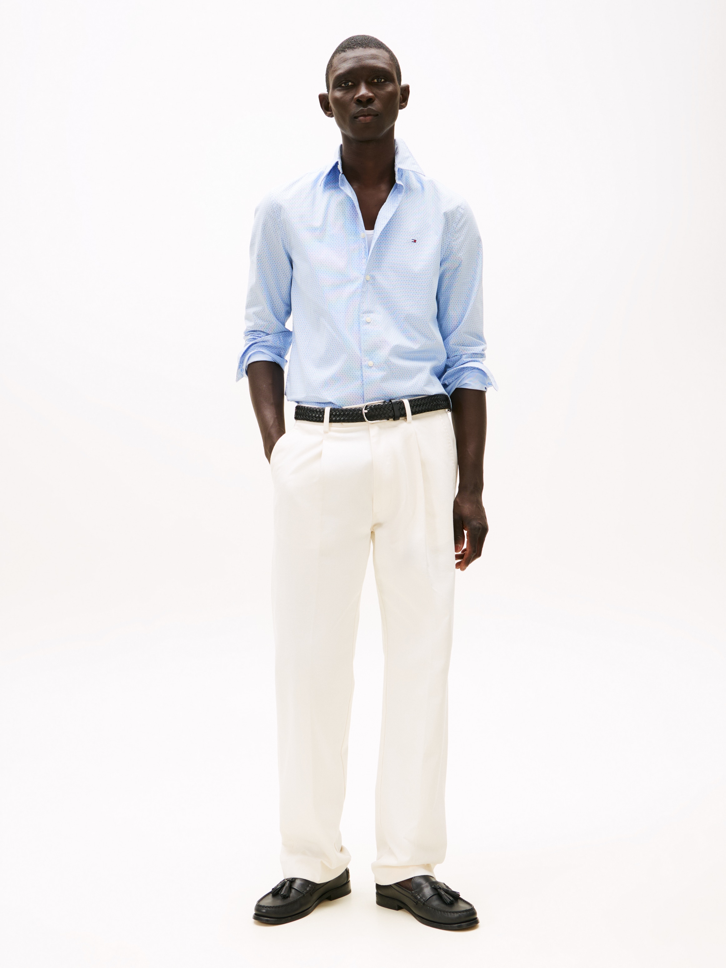 Tommy Hilfiger Langarmhemd »FLEX POPLIN MINI PRINT RF SHIRT«, regular fit, Kentkragen