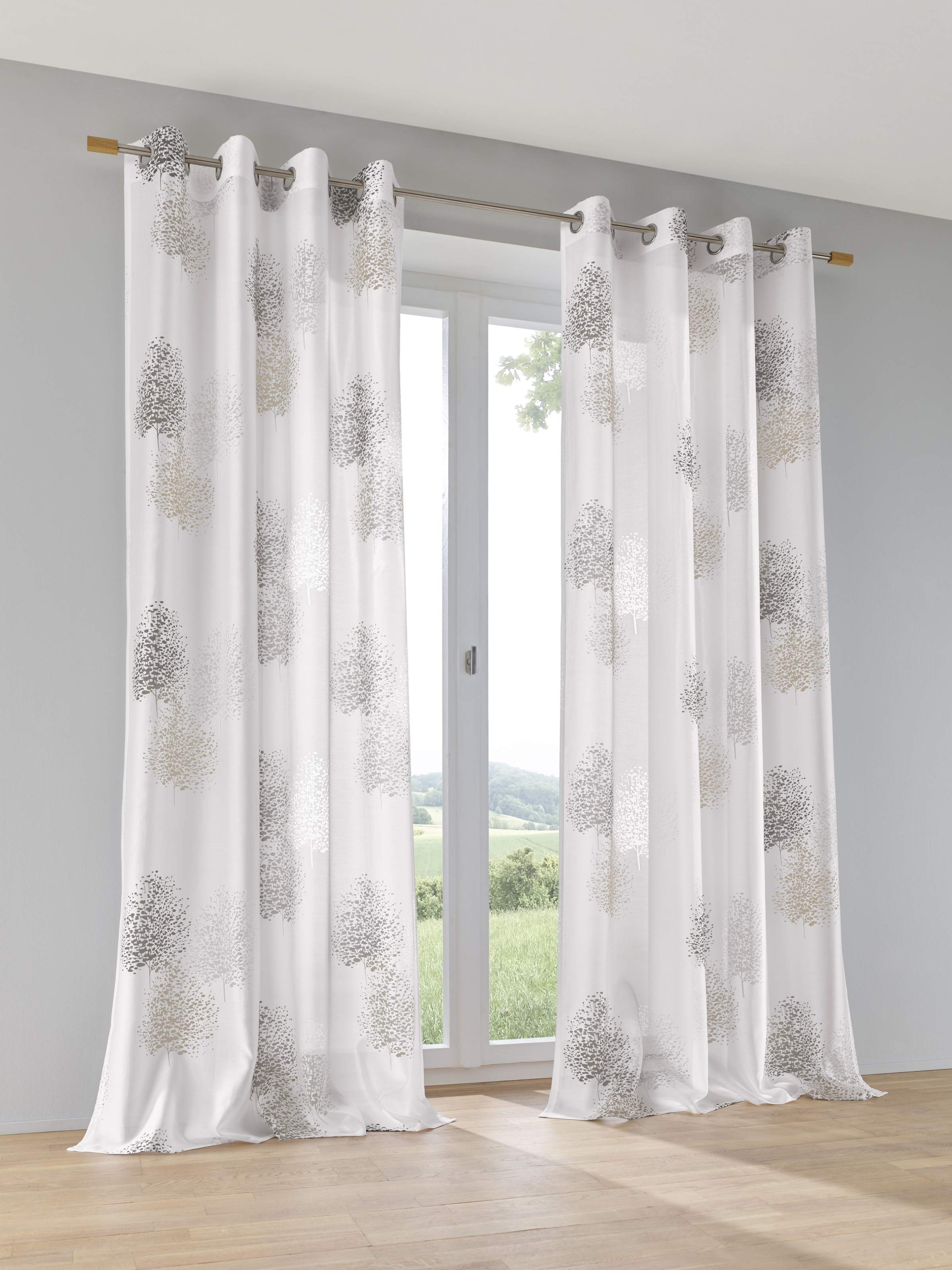 Image of Kutti Vorhang "Belinda" Ösen 1 Stk. tlg. Gardine, halbtransparent, Ausbrenner, bedruckt, Viskose-Polyester