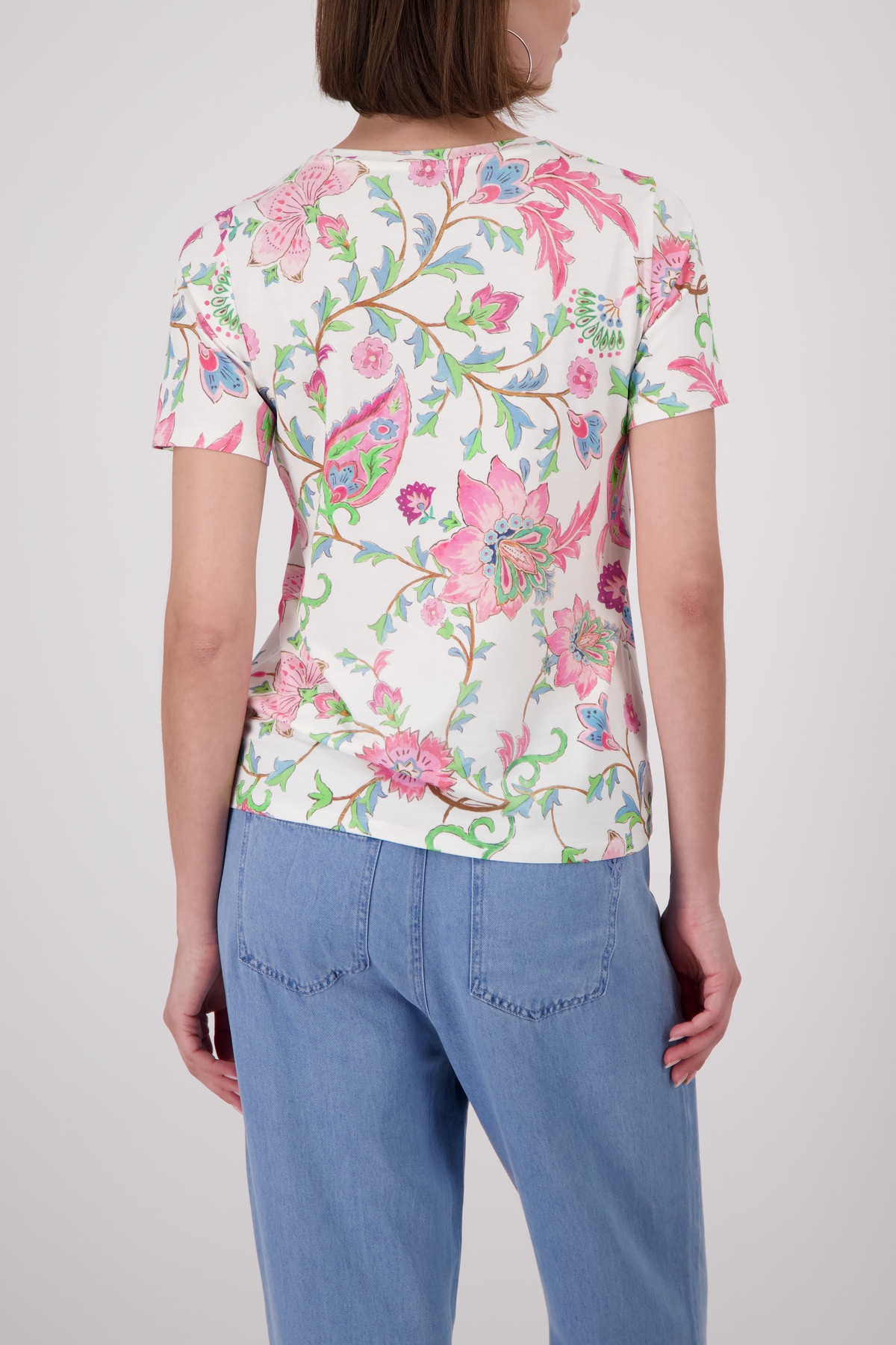 Monari Shirt à col rond »Shirt Blumendruck allover« avec imprimé floral