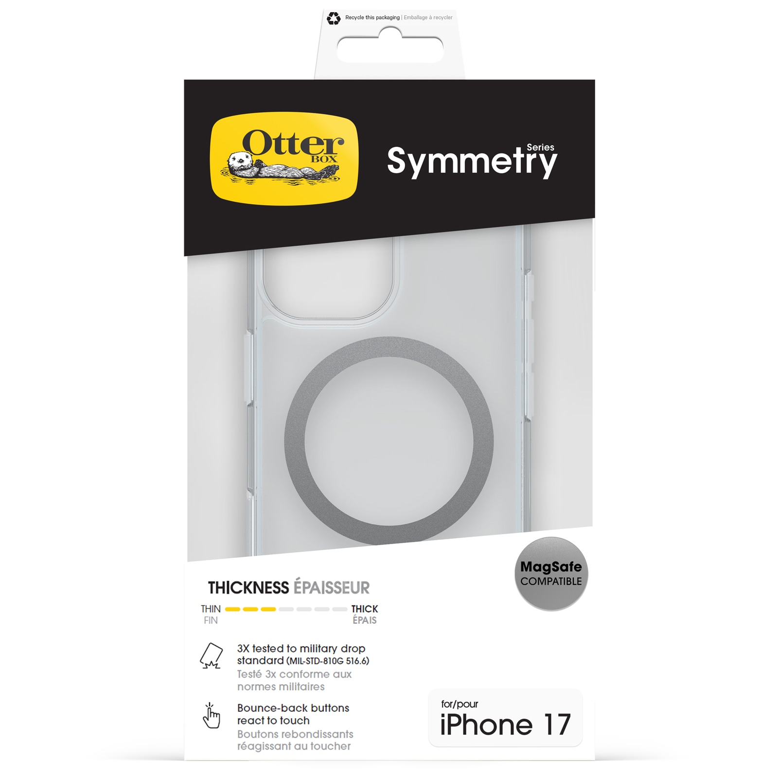 Otterbox Handyhülle »Symmetry Series Clear mit MagSafe für Apple iPhone 17« Apple iPhone 17 Backcover, Schutzhülle, Handyschutzhülle, Case, Schutzcase, stossfest