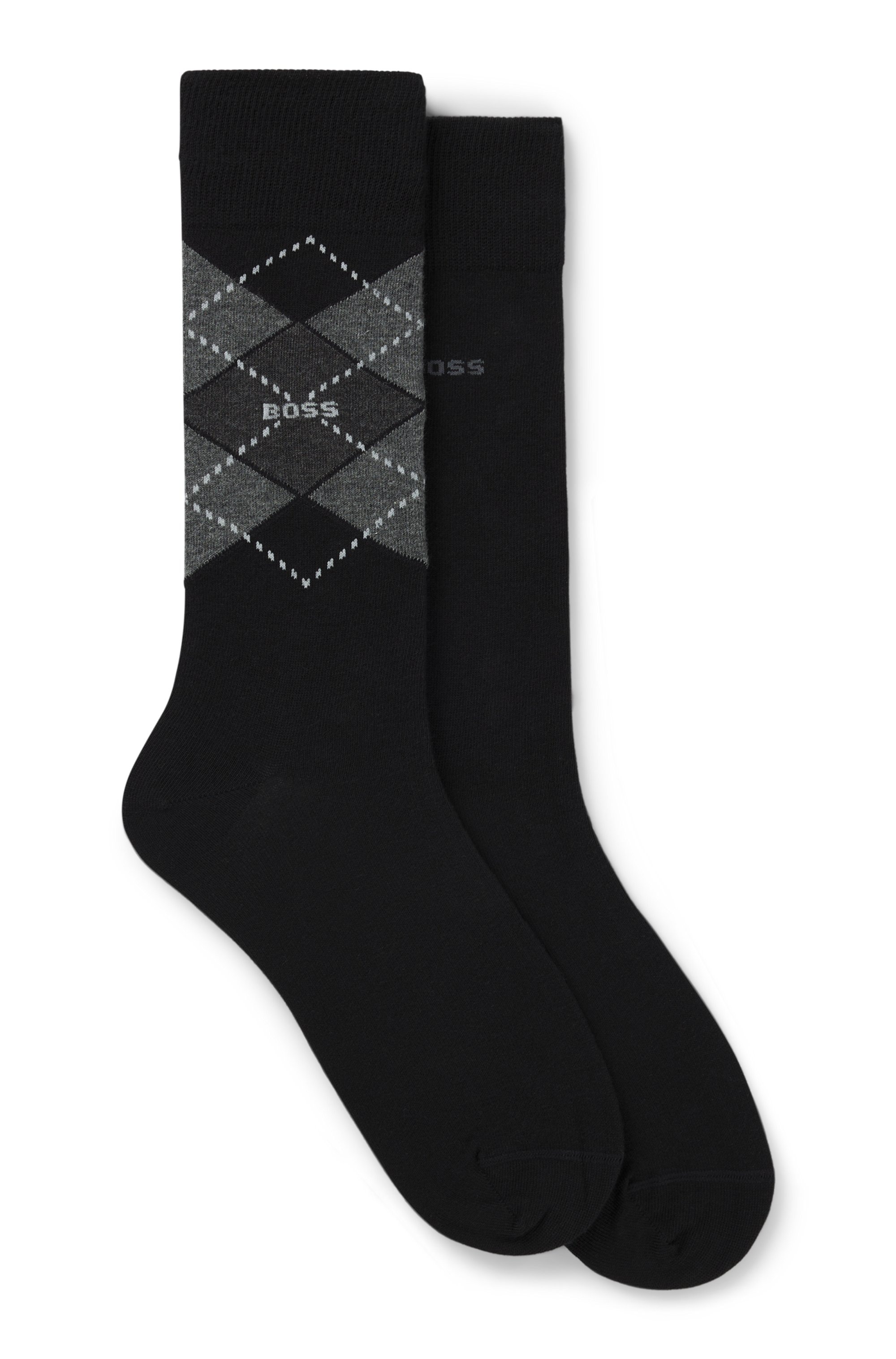 BOSS Chaussettes »2P RS Argyle CC« Packung, 2er Pack, 2 Couple tlg. mit BOSS Schriftzug