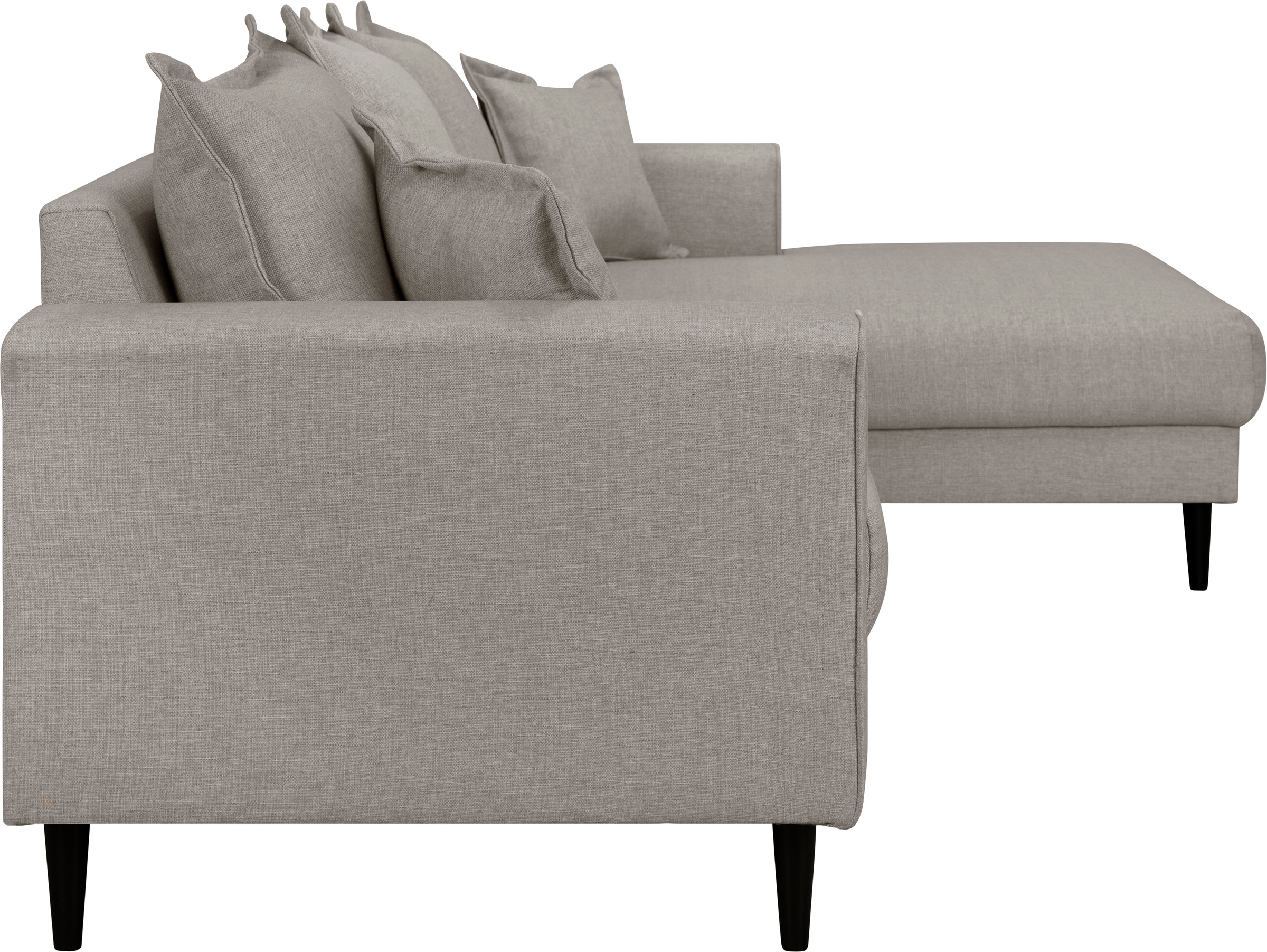 Home affaire Ecksofa »VEYRAS L-Form, hoher Sitzkomfort, Masse B/T/H: 230/150/76 cm«, mit Wellenunterfederung, incl. Rückenkissen und Zierkissen