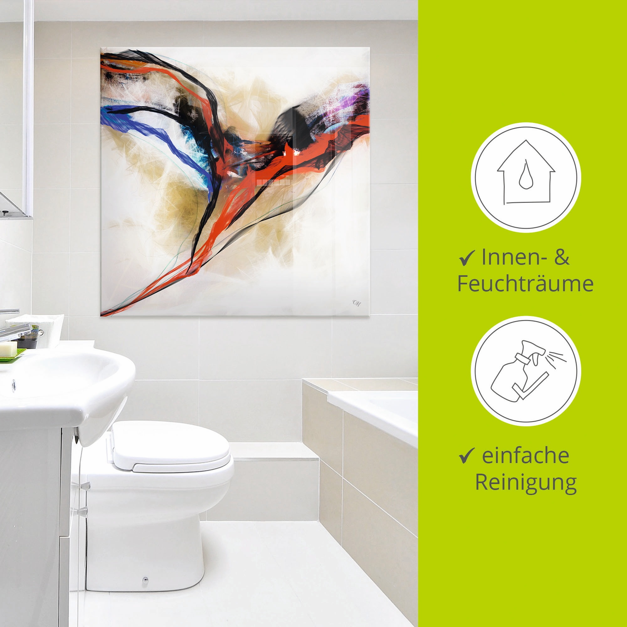 Artland Glasbild »Engel - abstrakt I«, Muster, (1 St.), in verschiedenen Grössen