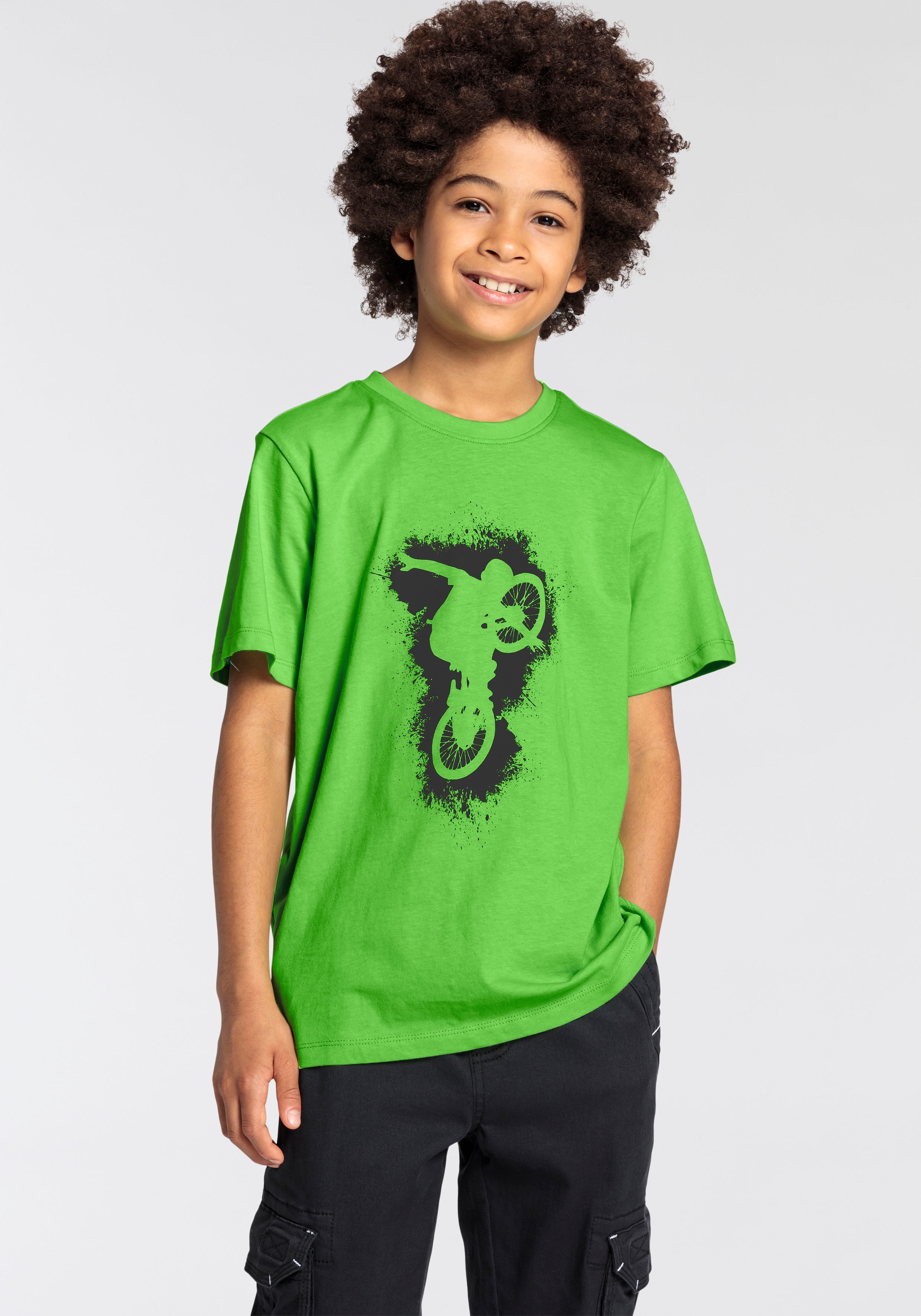 Image of KIDSWORLD T-Shirt "Biker - Druck" Kurzarm, Basic-Passform, mit stylischem Druck, Rundhalsausschnitt
