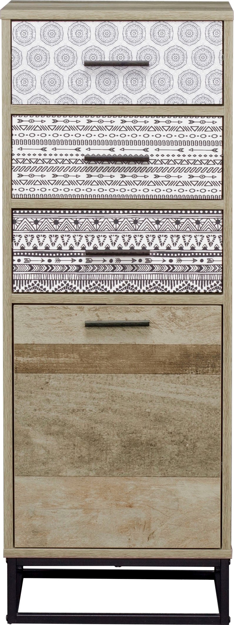 SIT Commode »Mailbox mit 3 Schubladen und Tür in Holzoptik« Façades décoratives à motifs noir et blanc dans un design scandinave