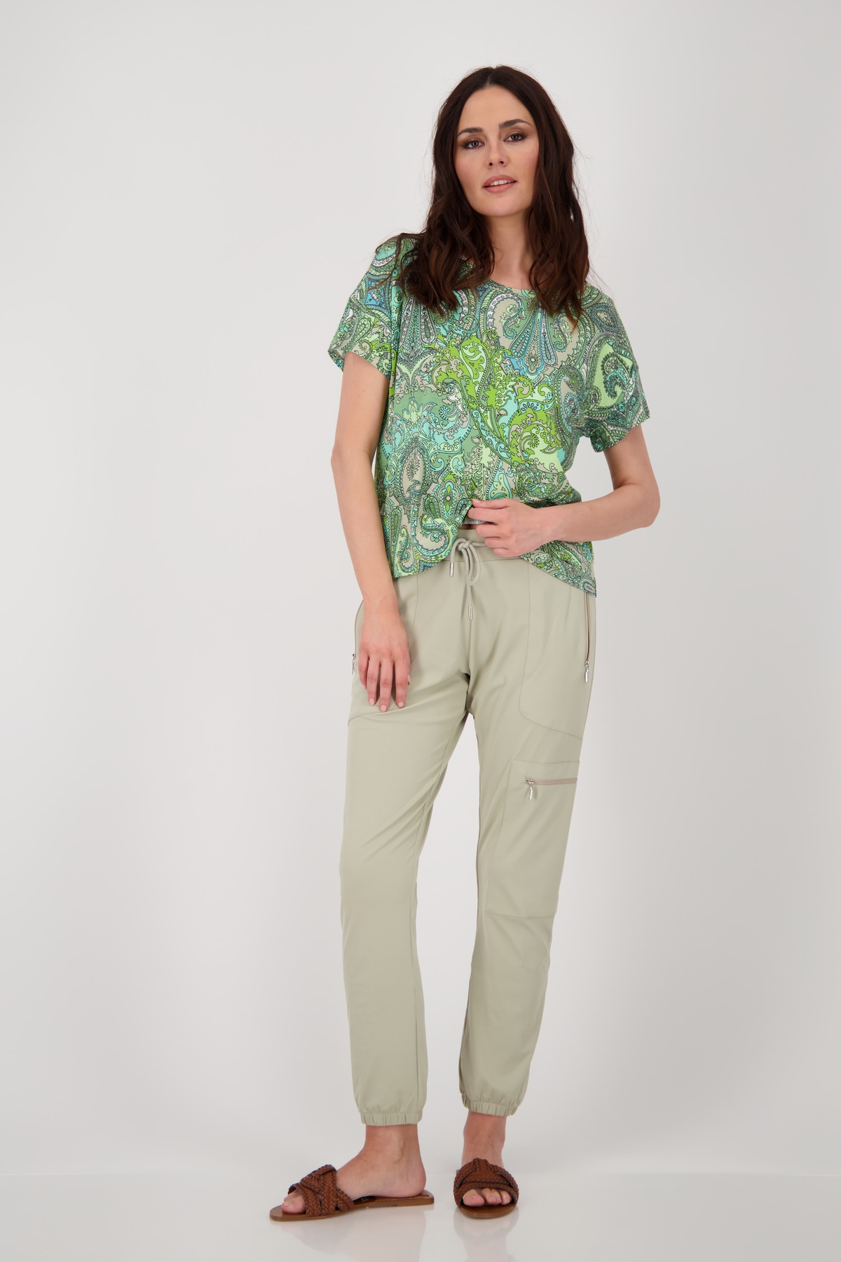 Monari T-Shirt »Shirt Paisleydruck allover«, Mit Rundhalsausschnitt