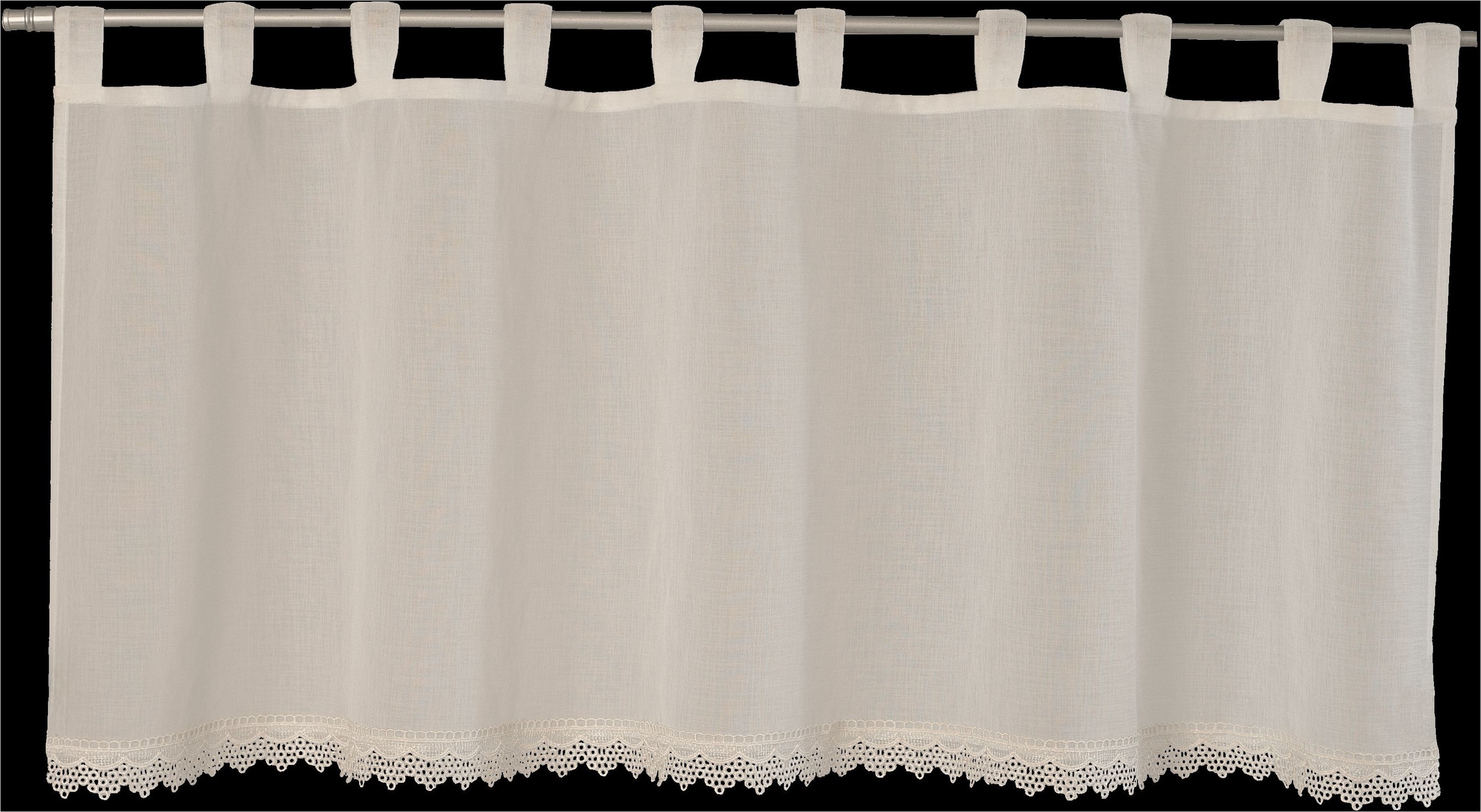 HOMING Rideau à vitres »Mira« Boucles 1 cuis tlg. 50 x 140 cm (hauteur x largeur), panneaux à boucles, bordure crochetée, style campagne
