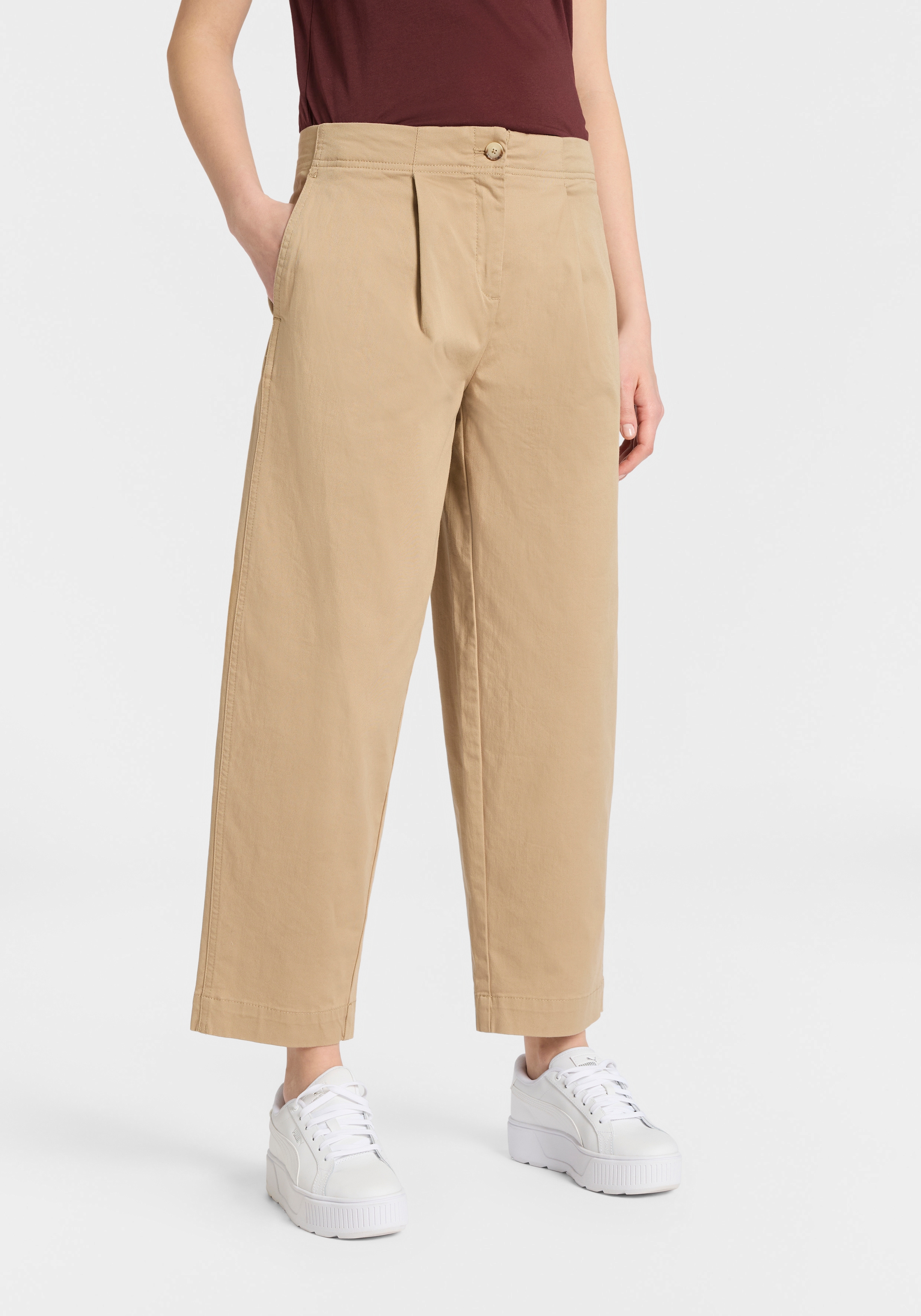 BOSS ORANGE Chinos »Taquina Premium Damenmode«  in lockerer Passform, Barrel Fit