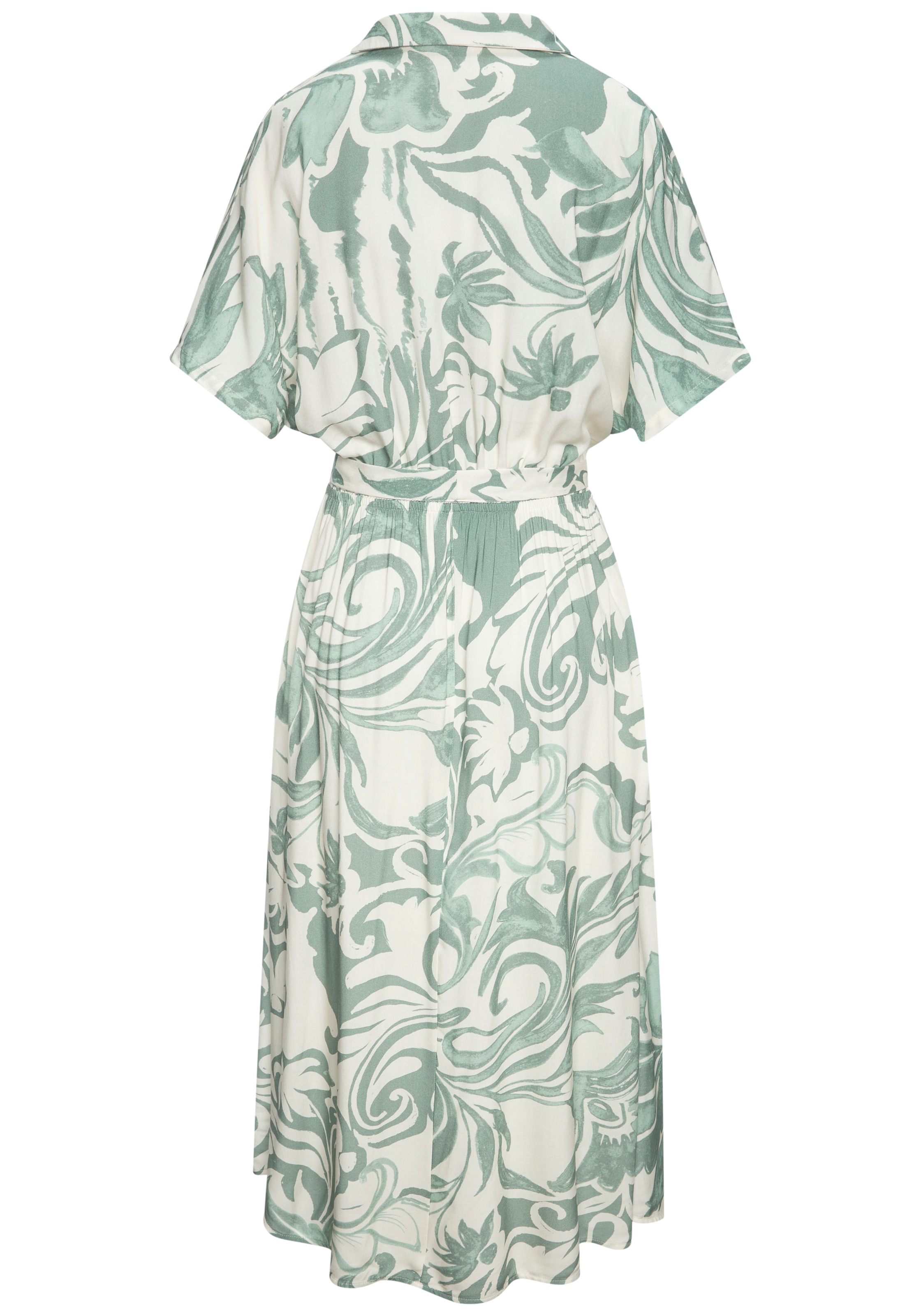 Vivance Midikleid mit Bindegürtel,  Seitennahttaschen
