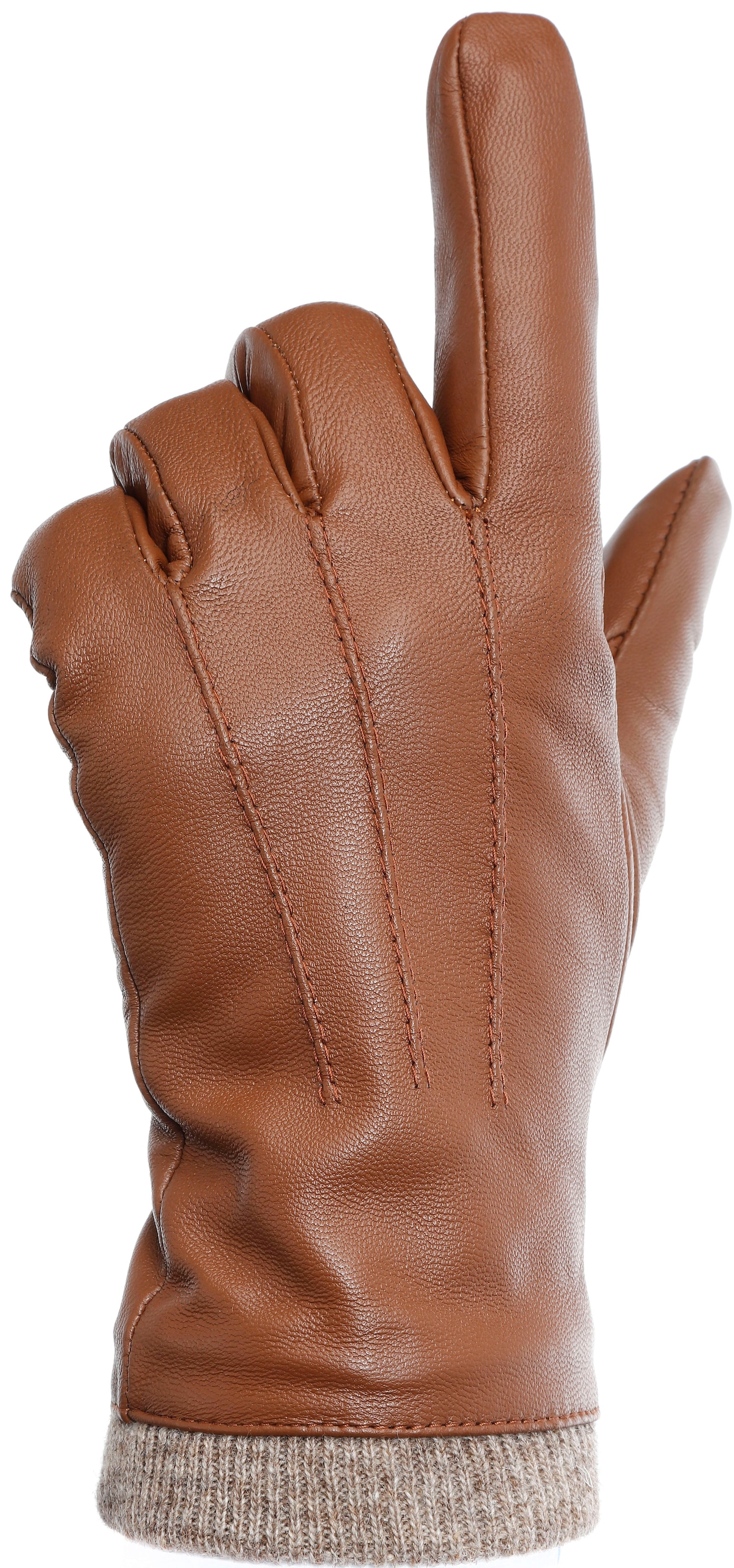 PEARLWOOD Gants en cuir »Daisy« Touchscreenfähig - mit 10 Fingern bedienbar, Ziernähte