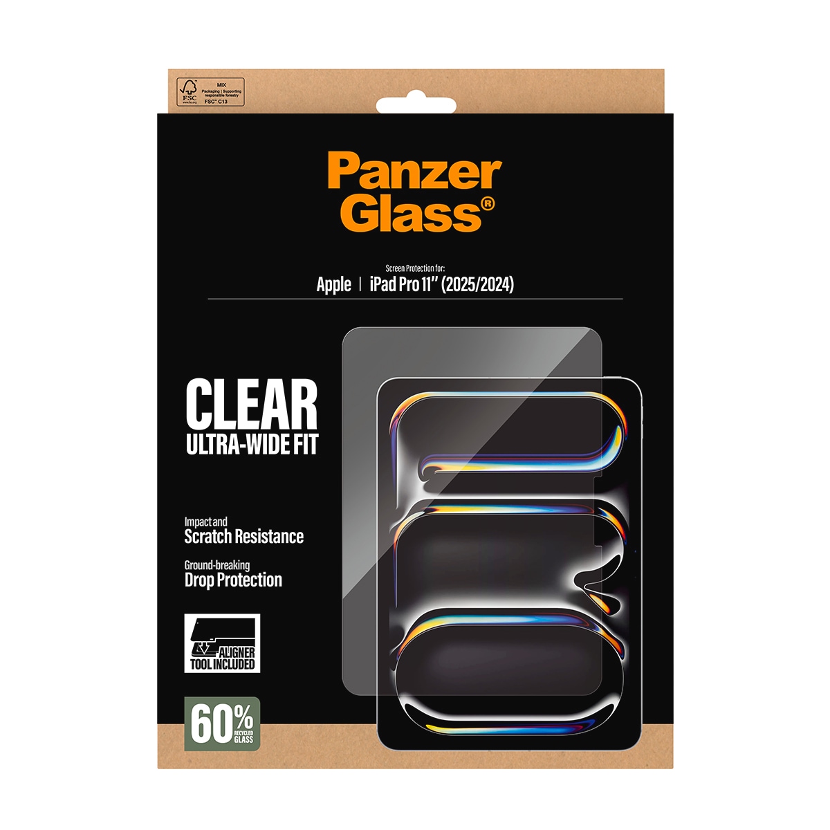 CARE by PanzerGlass Verre de protection d'écran »Ultra-Wide Fit Screen Protector« für Apple iPad Pro 11 (2024 - 2025) Displayschutzfolie, Schutzfolie, Bildschirmschutz, kratz- & stossfest