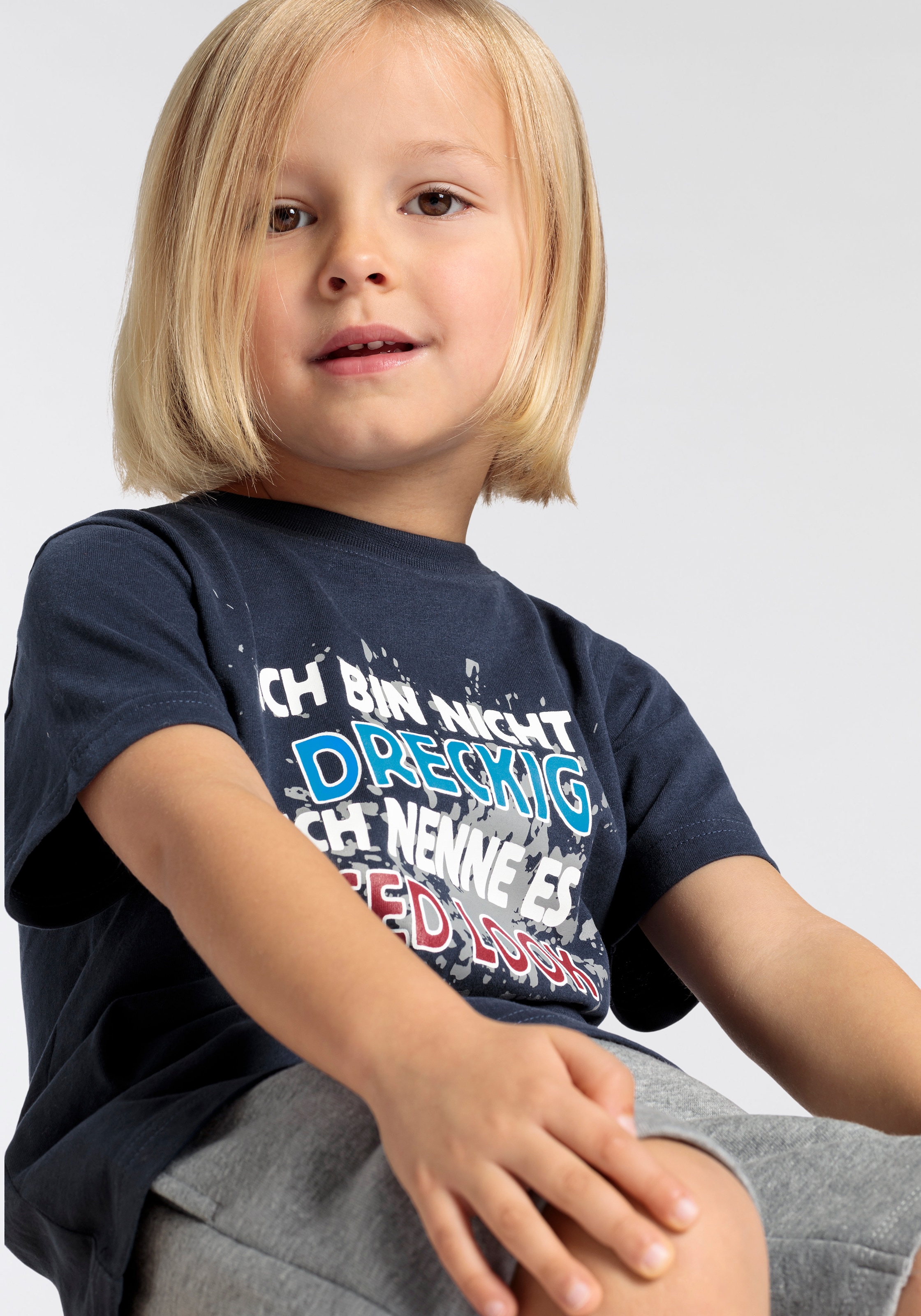 KIDSWORLD T-Shirt »ICH BIN NICHT DRECKIG«, Sprücheshirt für kleine Jungen
