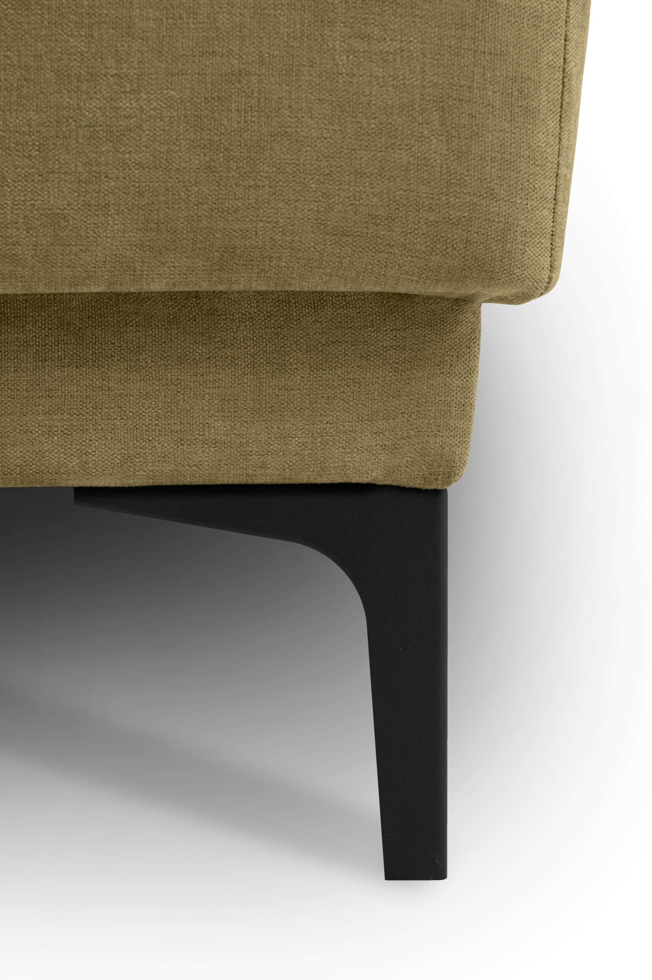 Places of Style Wohnlandschaft »XXL Sofa Oland, Struktur, Flachgewebe, Luxus-Microfaser, Boucle«, U-Form, 342 cm, Wellenunterfederung, Skandi-Design, Metallfüsse