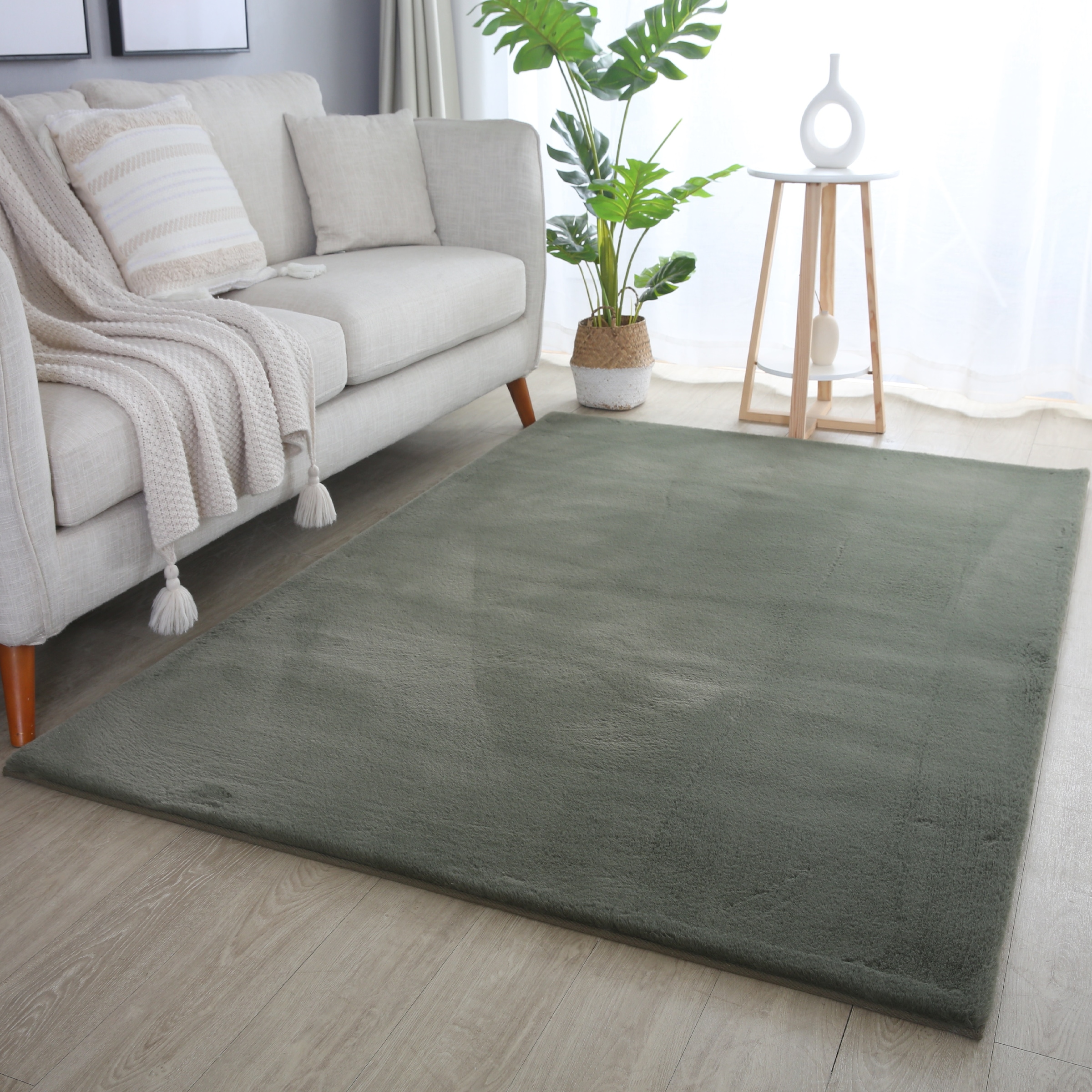 Image of Ayyildiz Teppiche Hochflor-Teppich "POUFFY 5100" rechteckig 20 mm Höhe Läufer, weicher glatter Softflor, Kaninchen Fell Haptik, waschbar