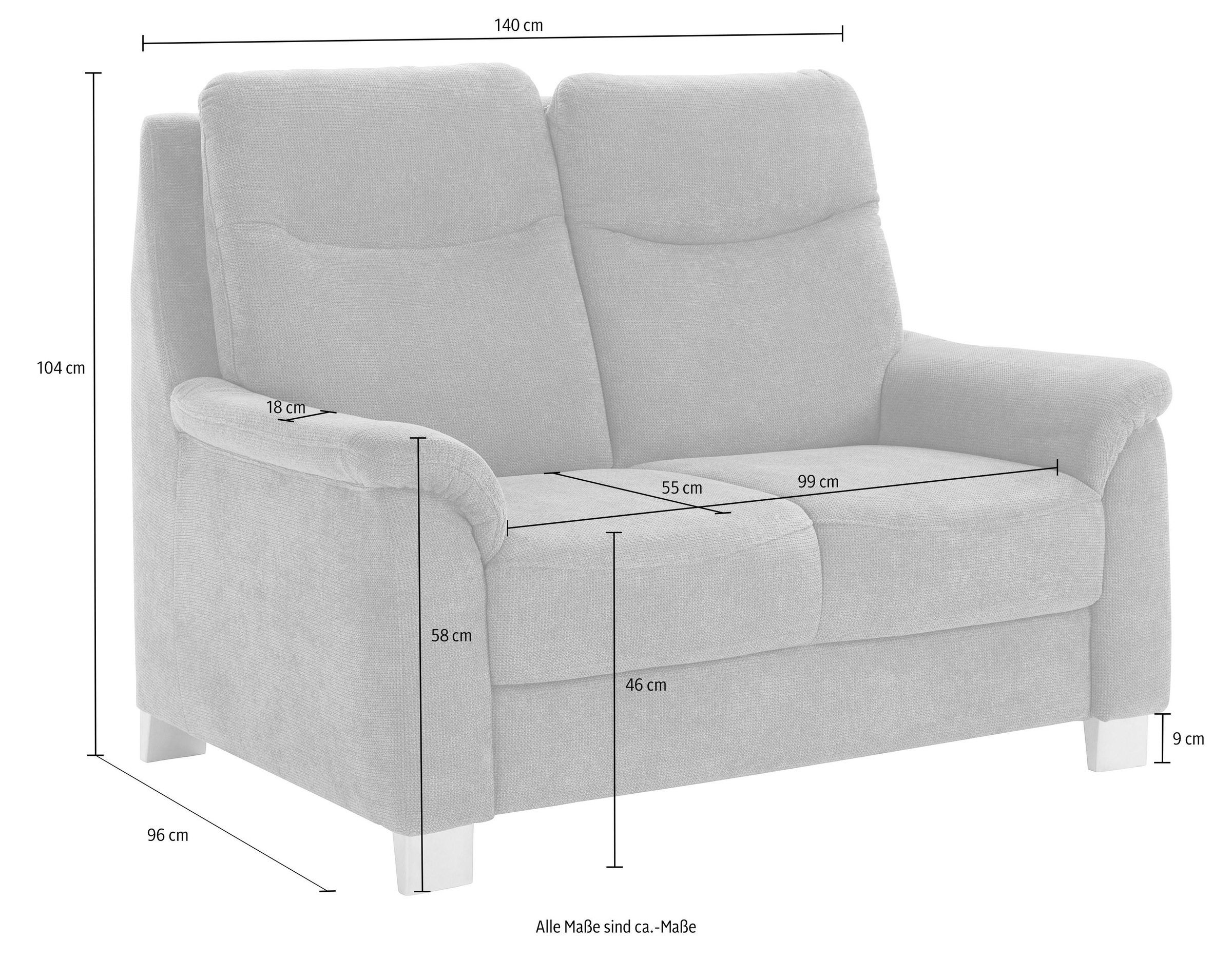 sit&more 2-Sitzer »Boccaccio« inklusive Federkern und Kopfteilverstellung