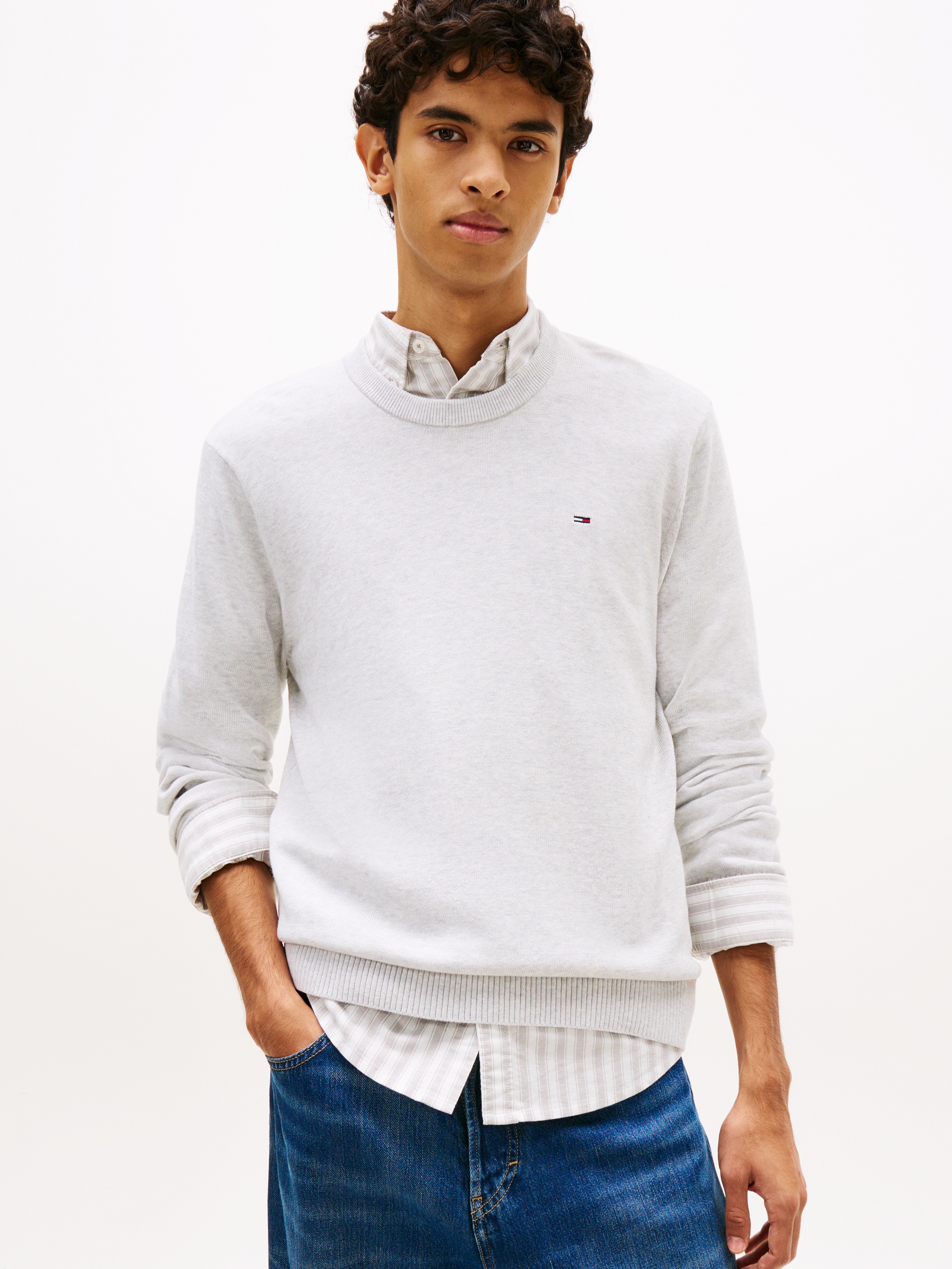 Tommy Jeans Pull en tricot »TJM SLIM FIT LIGHT SWEATER« Slim fit mit Rundhalsausschnitt