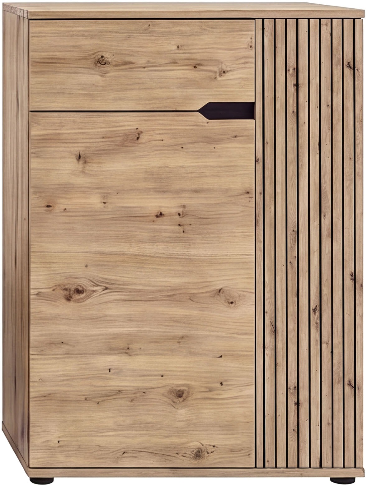 Image of GOODproduct Schuhkommode "FJELL, Breite 80cm, 2 Türen, 1 Schubkasten, 3 Einlegeböden, 5 Fächer" Garderobenschrank, Schuhschrank, Kommode, Sideboard, Anrichte