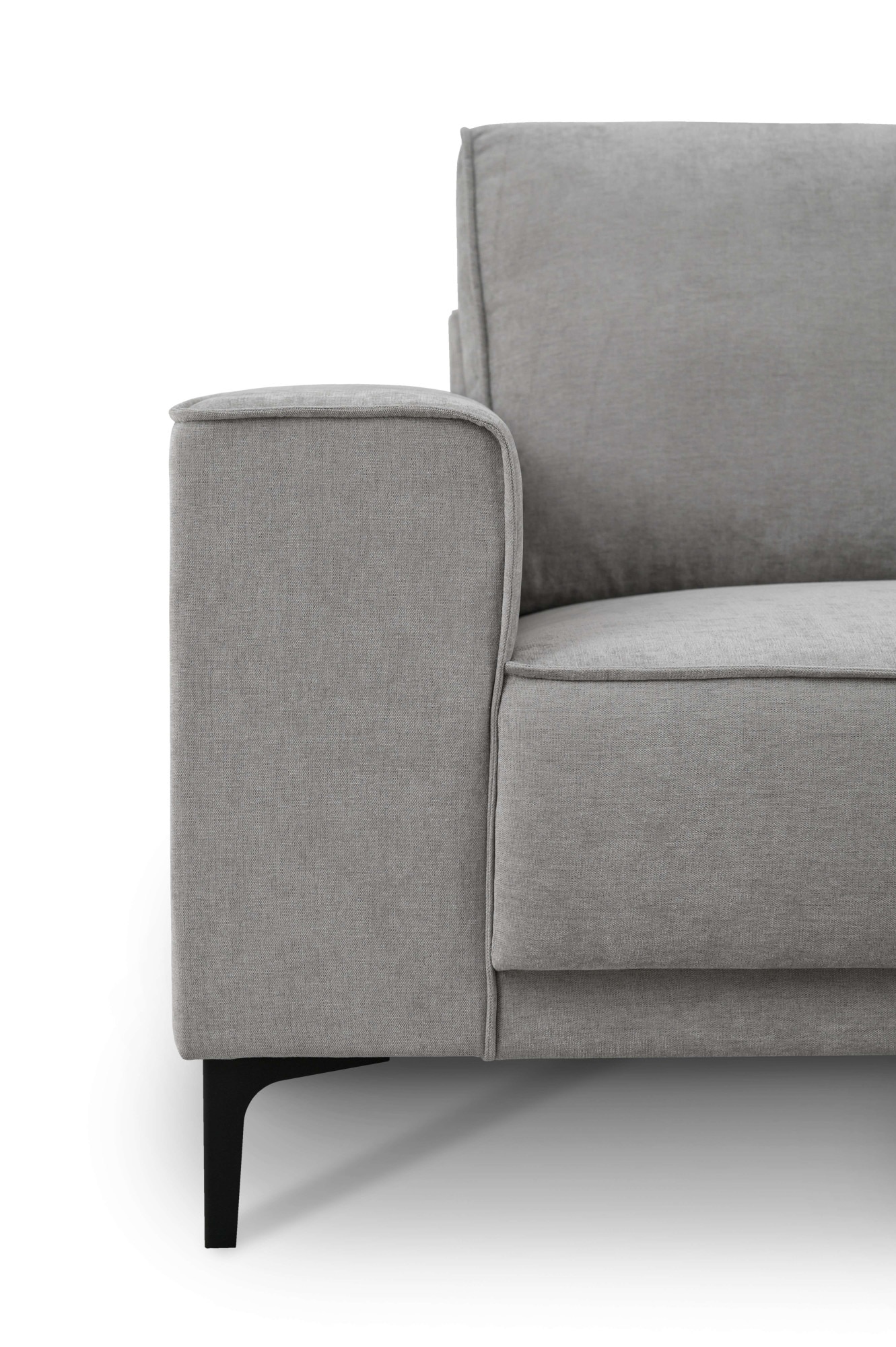 Places of Style Ecksofa »Polsterecke Oland, Struktur, Flachgewebe, Luxus-Microfaser, Boucle«, L-Form, 280 cm, Wellenunterfederung, Skandi-Design, Metallfüsse