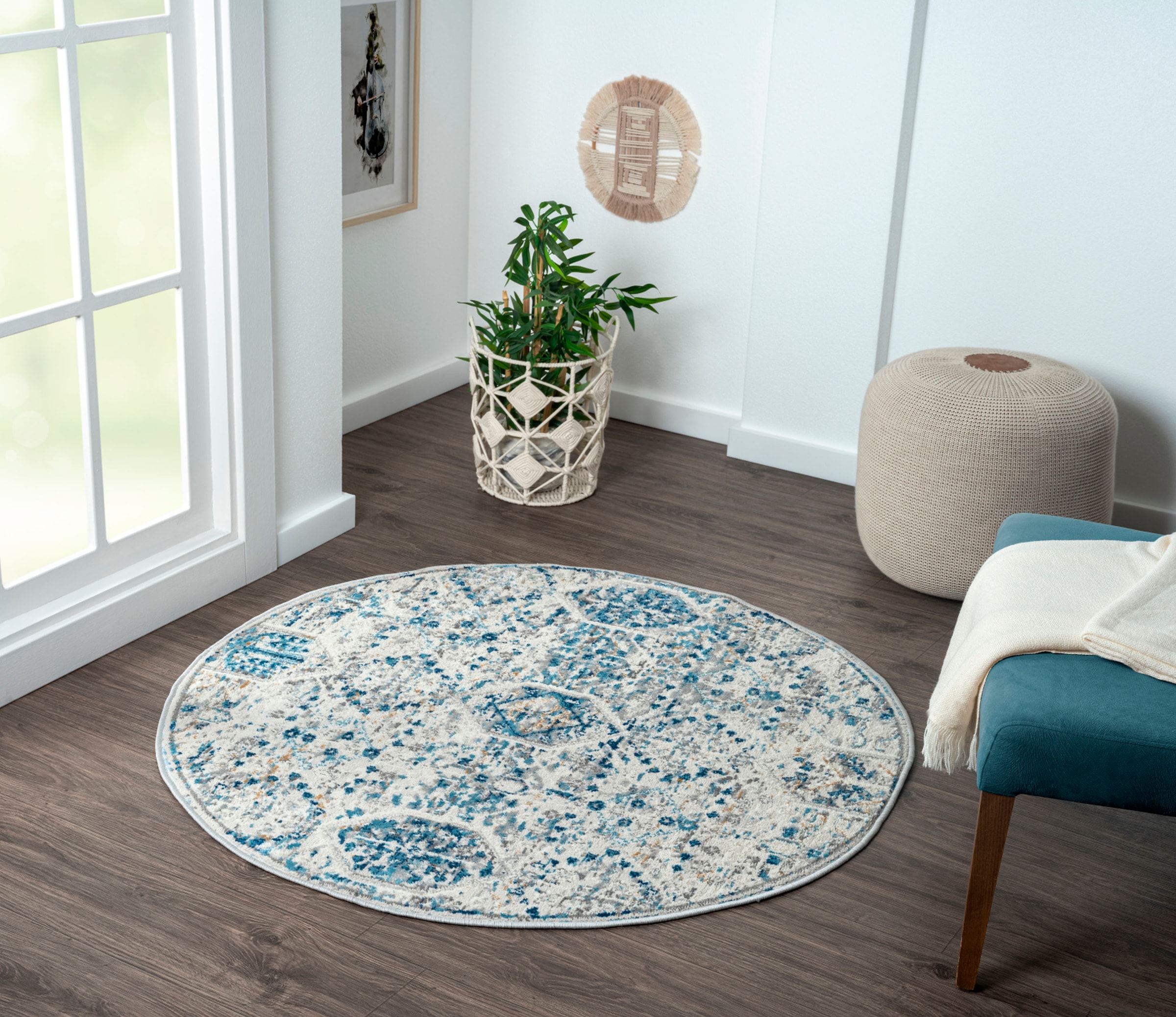Image of Myflair Möbel & Accessoires Teppich "My Heriz 2" rund 8 mm Höhe Kurzflor, klassisches Orient Design, besonders weich durch Microfaser