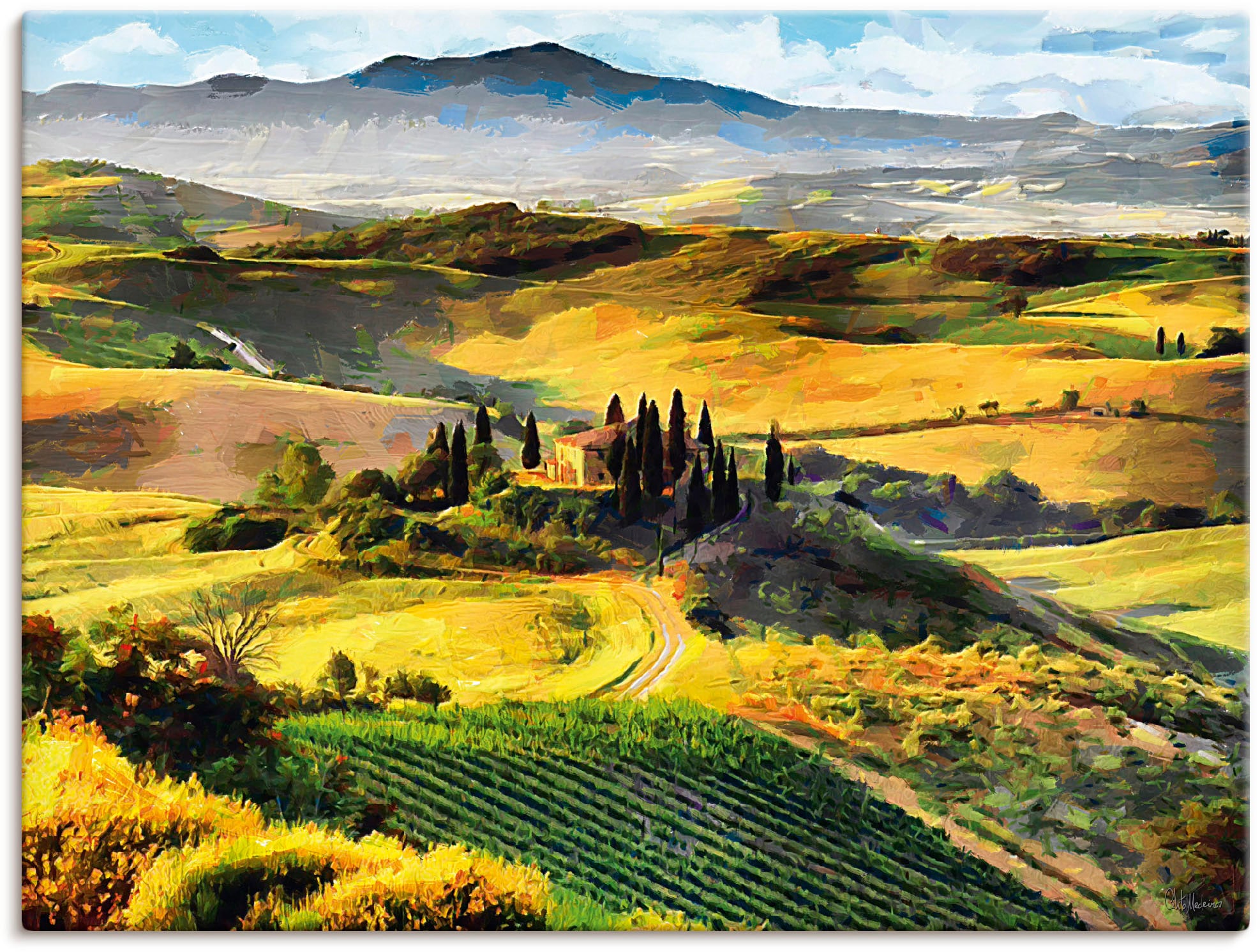 Artland Wandbild »Toskana von oben«, Poster (1 St.), Leinwandbild, versch. Alubild, von oder Bilder Grössen Europa, als in Wandaufkleber kaufen jetzt