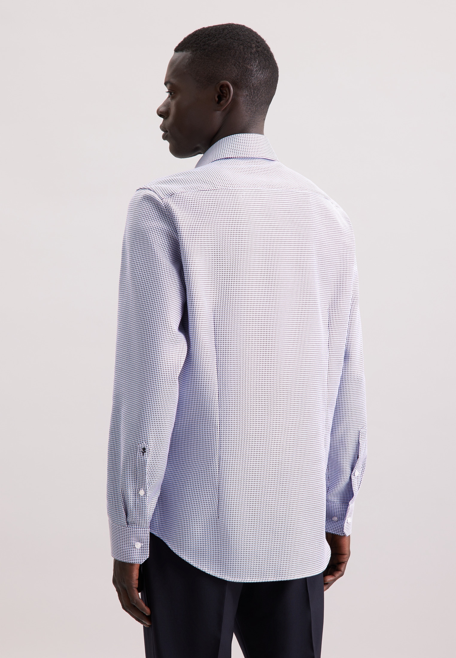 seidensticker Chemise d'affaires »Schwarze Rose« Slim 1/1 Kentkragen Pepita