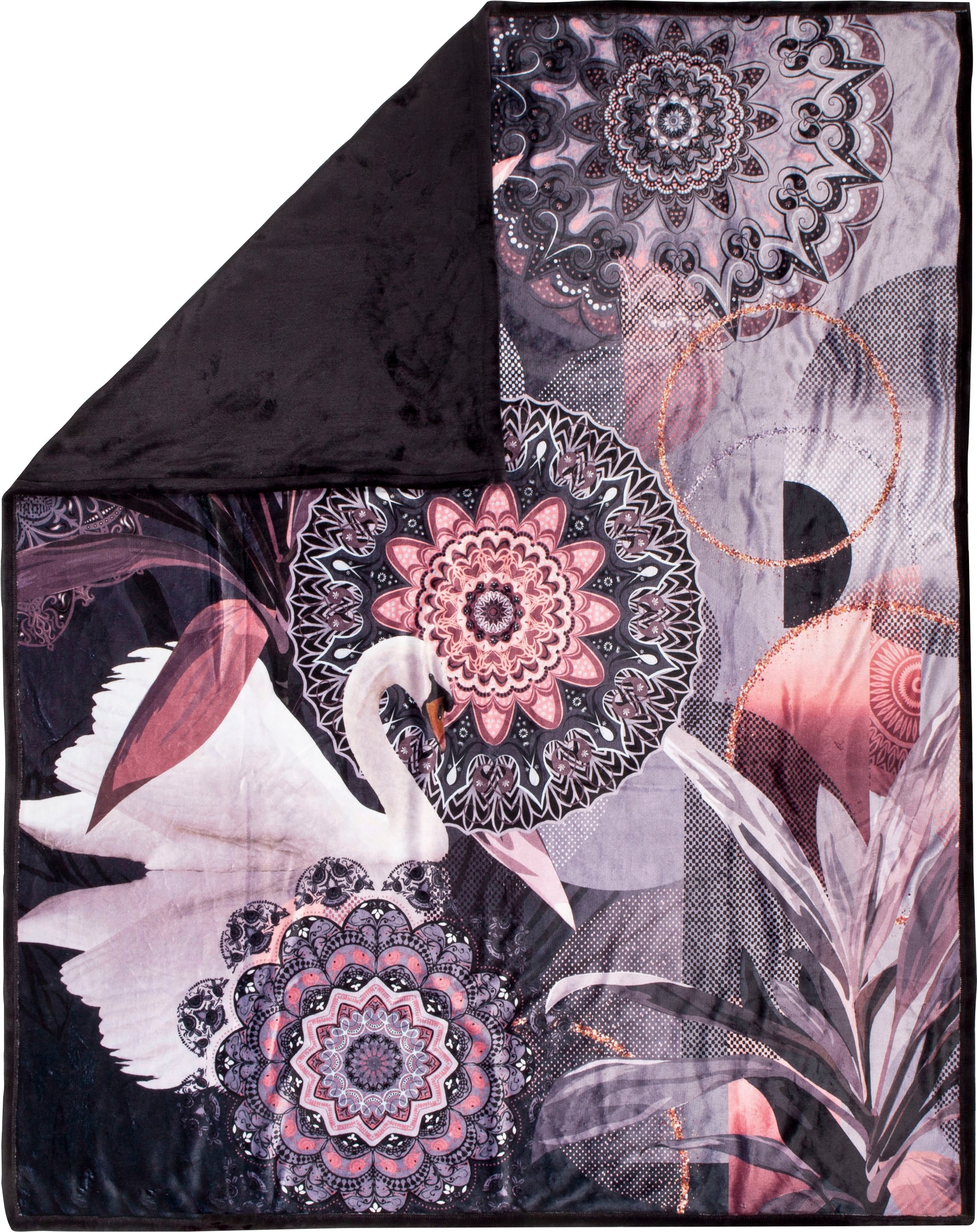 Image of hip Plaid »Reidar«, mit Mandala und Schwan, Kuscheldecke bei Ackermann Versand Schweiz