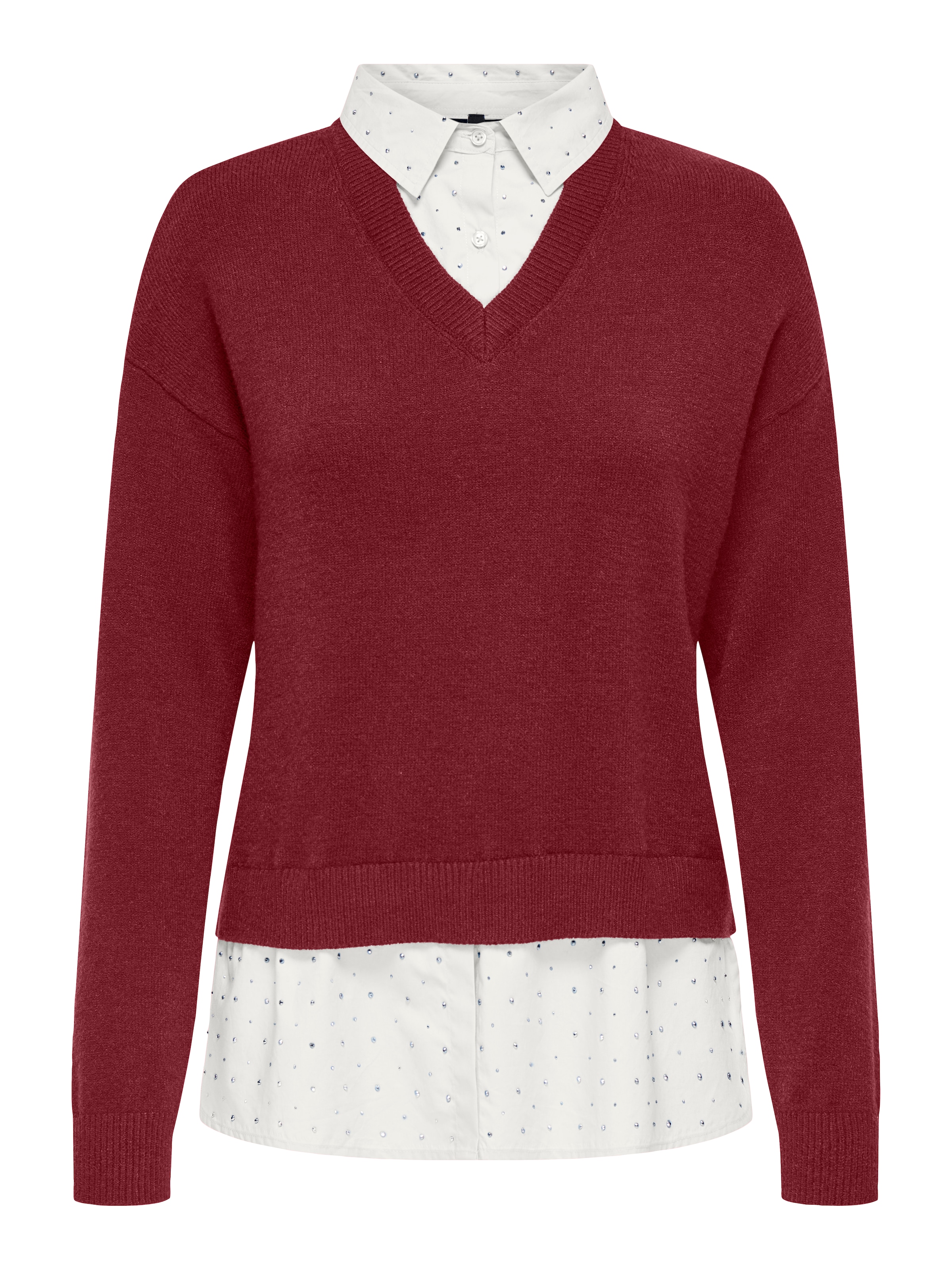 Image of ONLY 2-in-1-Pullover "ONLDAGMAR LS COLLAR MIX KNT"