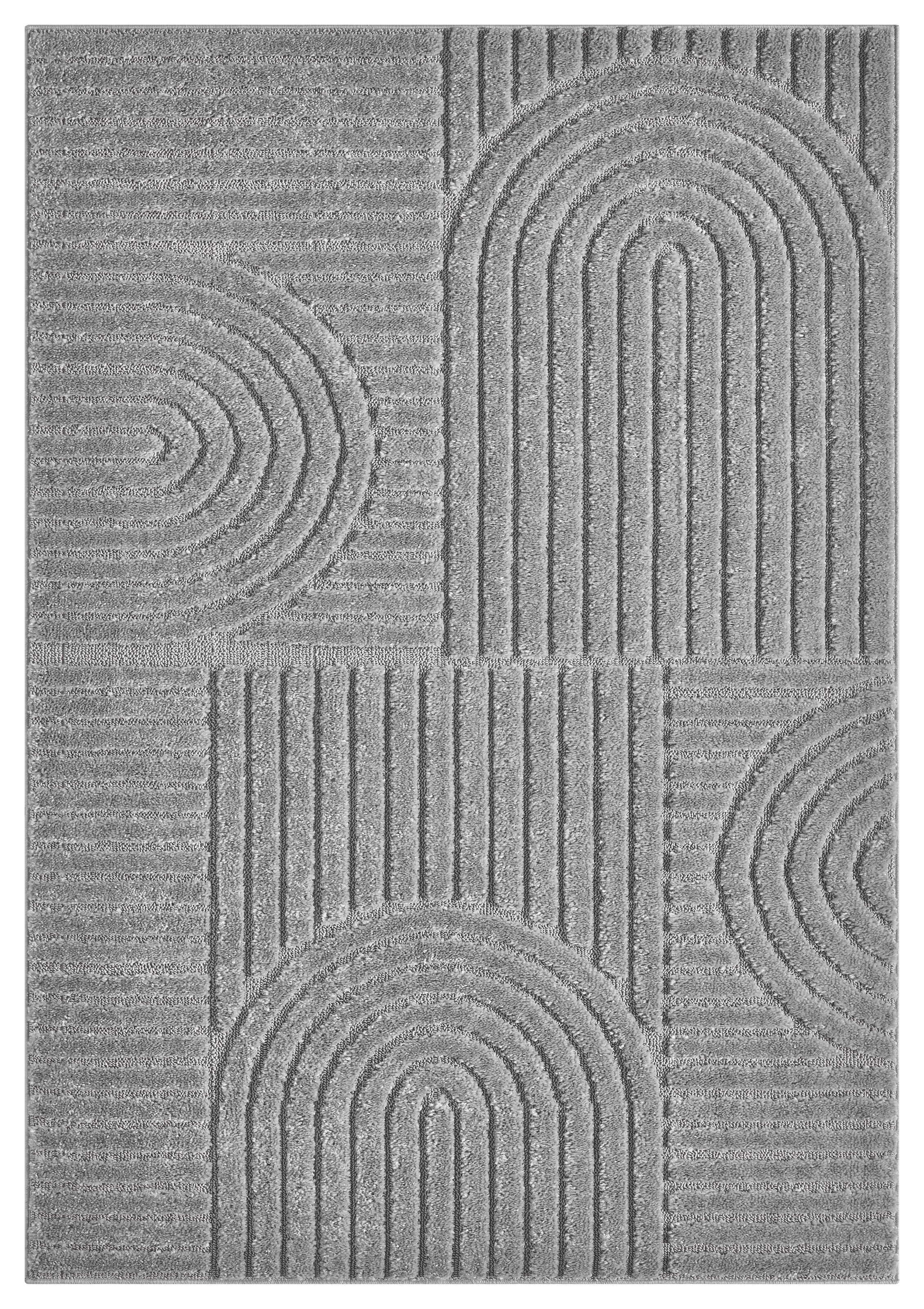 GOODproduct Teppich »Jonne, Boho-Design, Scandi, Designteppich« rechteckig 20 mm Höhe Hoch-Tief, 3D Optik, skandinavischer Stil, Wohnzimmer, Schlafzimmer