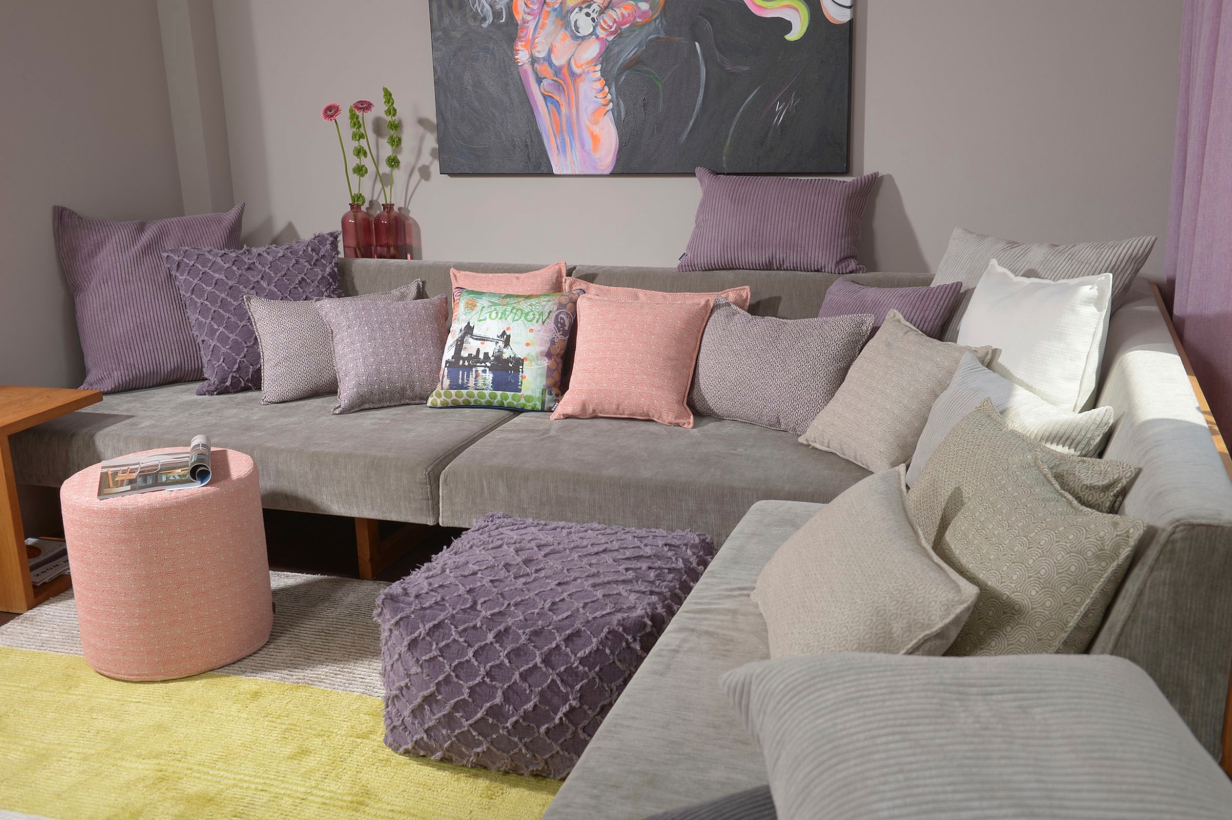 H.O.C.K. Dekokissen »Ivy« leicht gemustert, Kissenhülle mit Füllung, 1 Stück