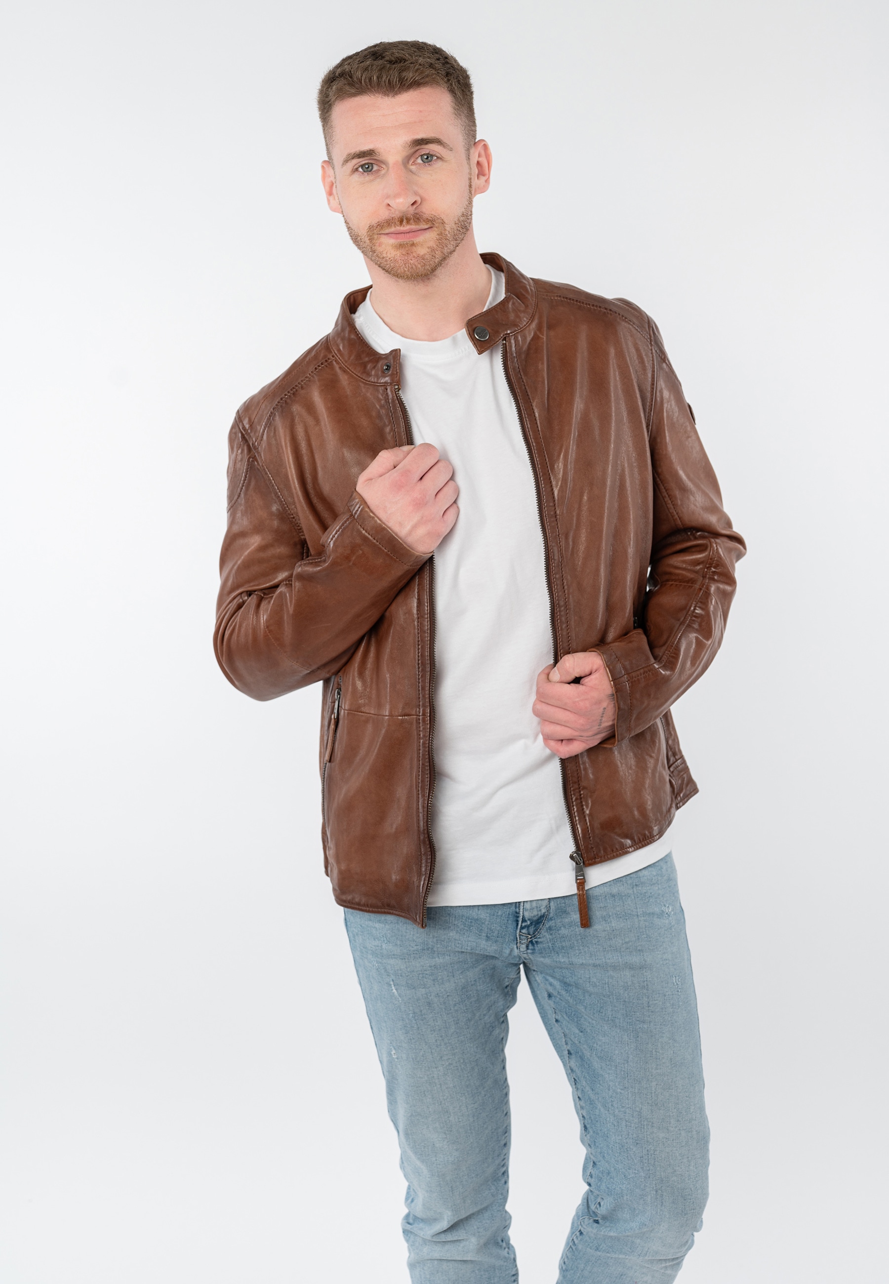 Mauritius Lederjacke »MMBaydo« mit Bikerkragen