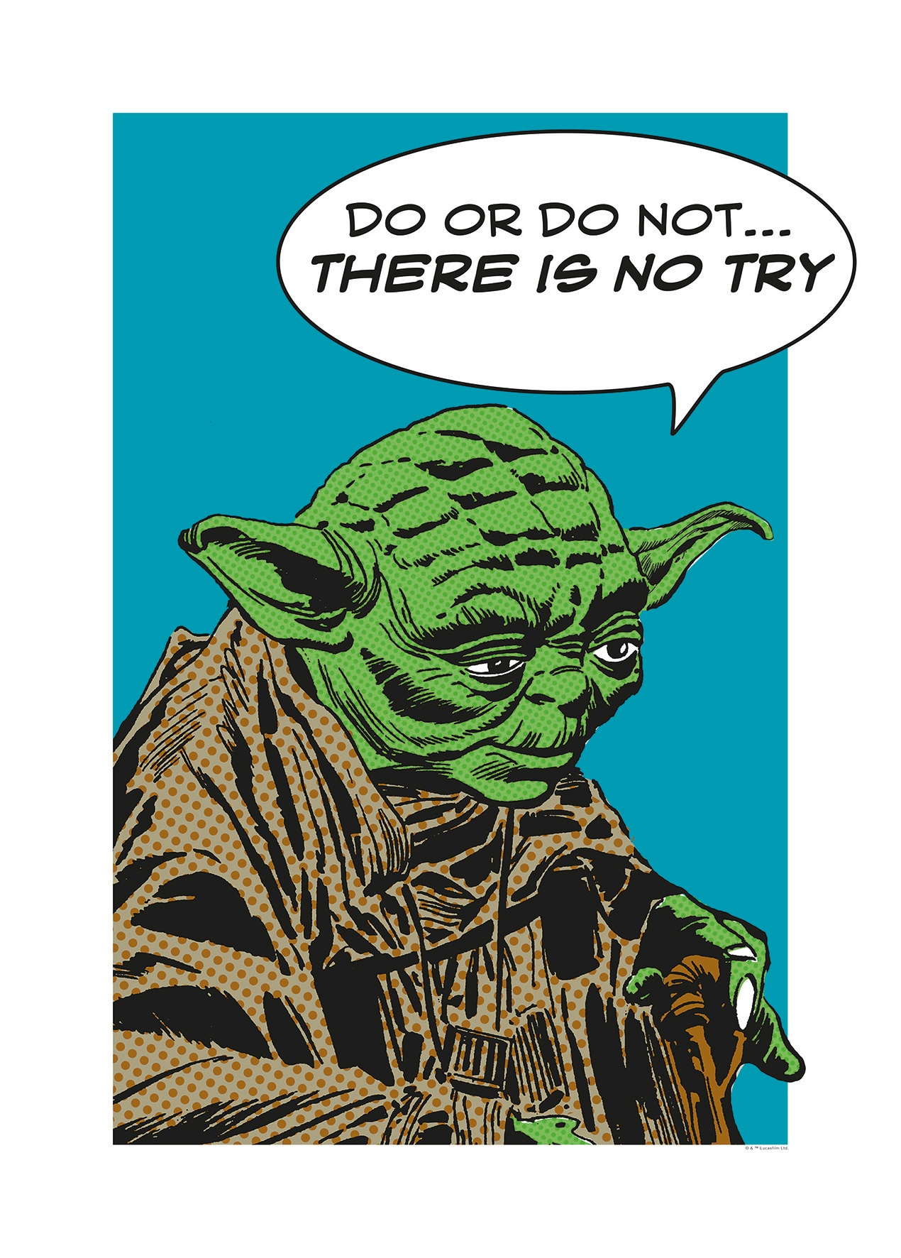 Image of Komar Bild "Star Wars Classic Comic Quote Yoda" Star Wars 1 Stk. tlg. Wandbild zur Dekoration im Kinderzimmer - ohne Rahmen