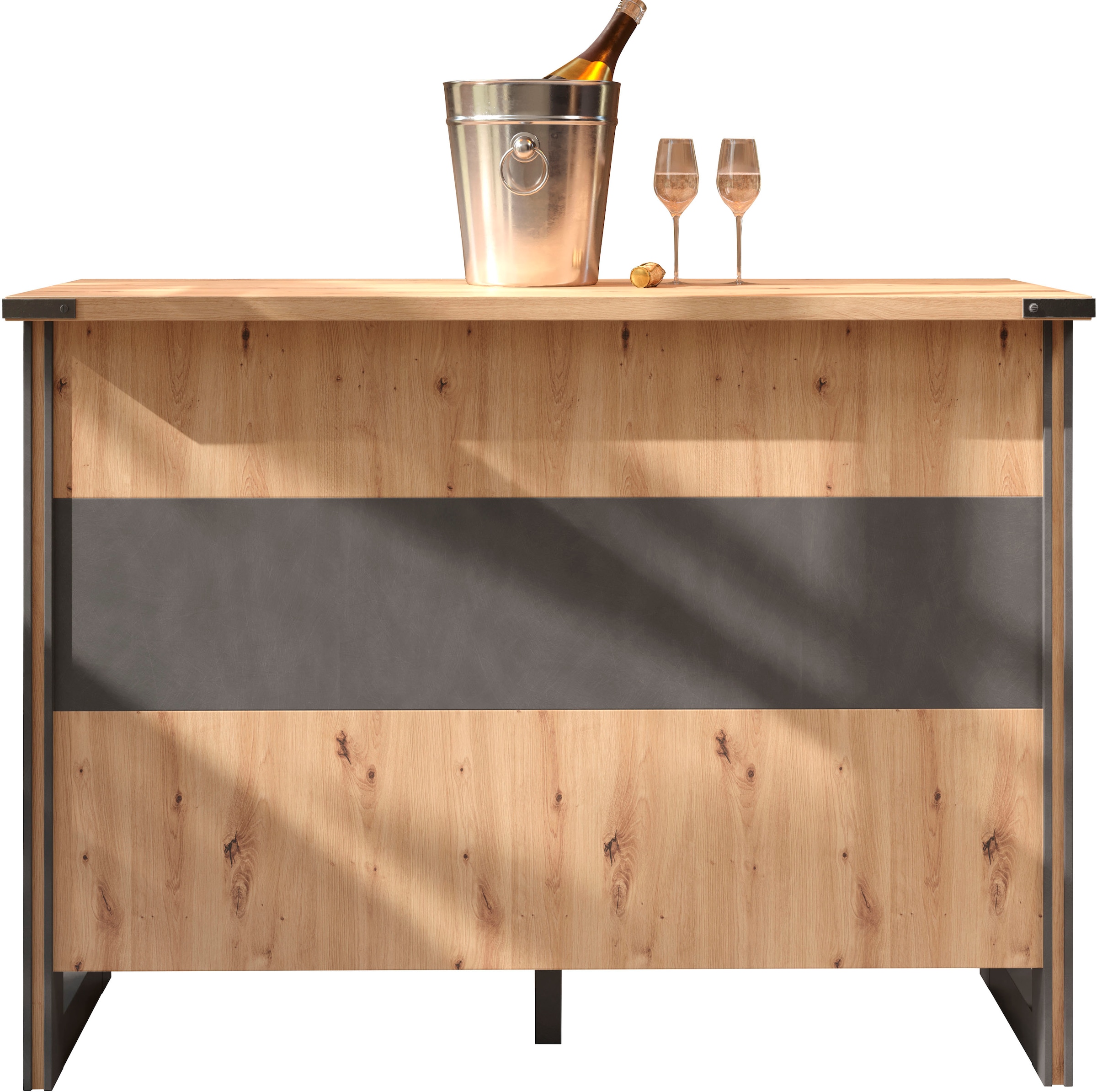 Home affaire Barschrank »Mia«, (1 St.), Bartisch mit 6 praktischen Fächern - Masse (B/T/H) 140/48/105 cm