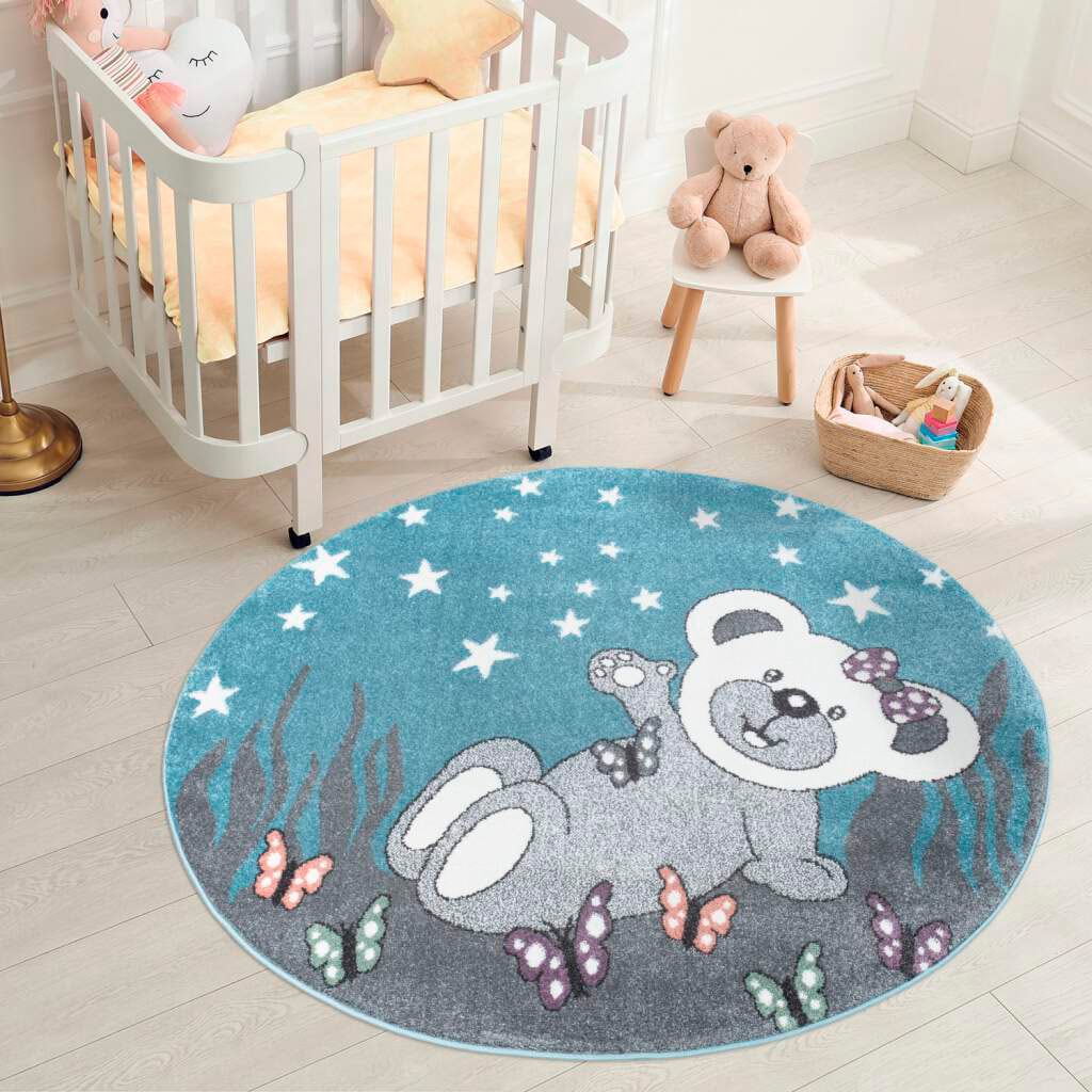 Image of Carpet City Kinderteppich "ANIME916" rund 11 mm Höhe Kinderzimmer Teppich Modern mit lustigen Cartoon-Figuren, Multi