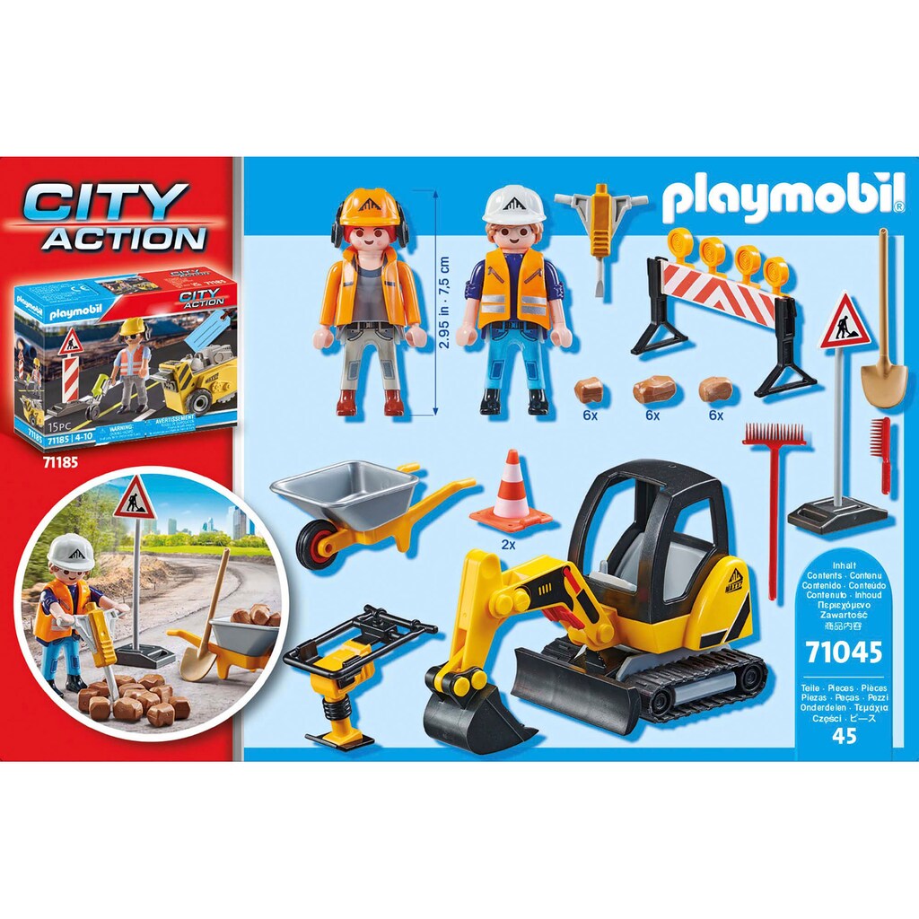 Playmobil® Konstruktions-Spielset »Strassenbau (71045), City Action«, (45 St.)