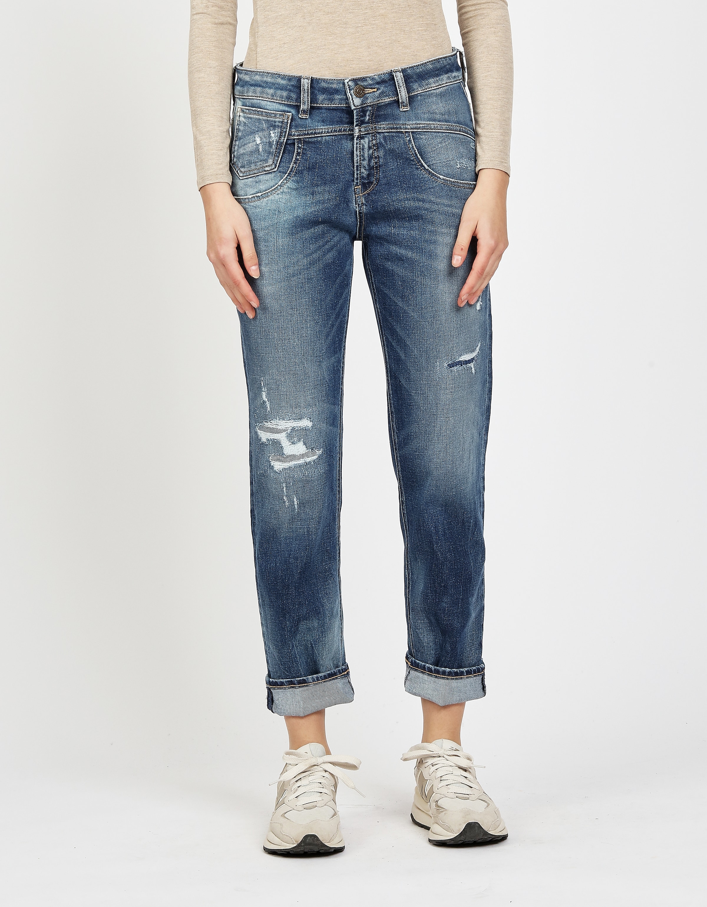 Image of GANG Loose-fit-Jeans "94BO CROPPED" mit Rundpasse
