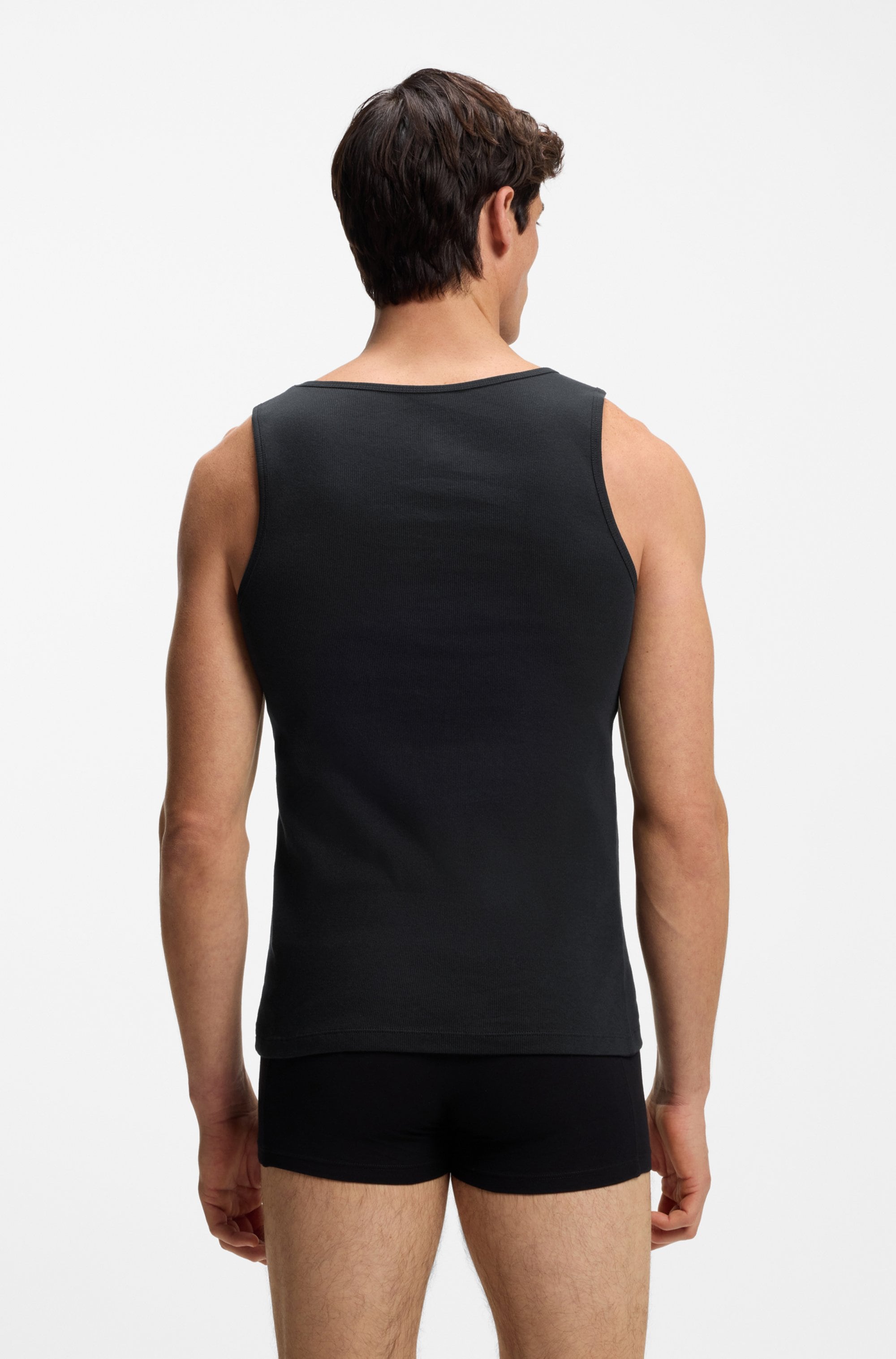 BOSS Débardeur »3P RibClassic BOSS ONE« Broderie ton sur ton sur la poitrine