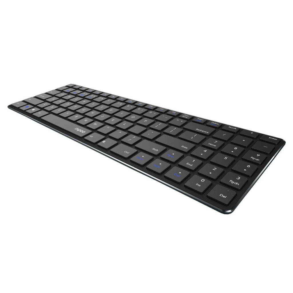 Rapoo Wireless-Tastatur »E9100M kabellose Tastatur, Bluetooth, 2.4 GHz Verbindung«, (Ziffernblock)