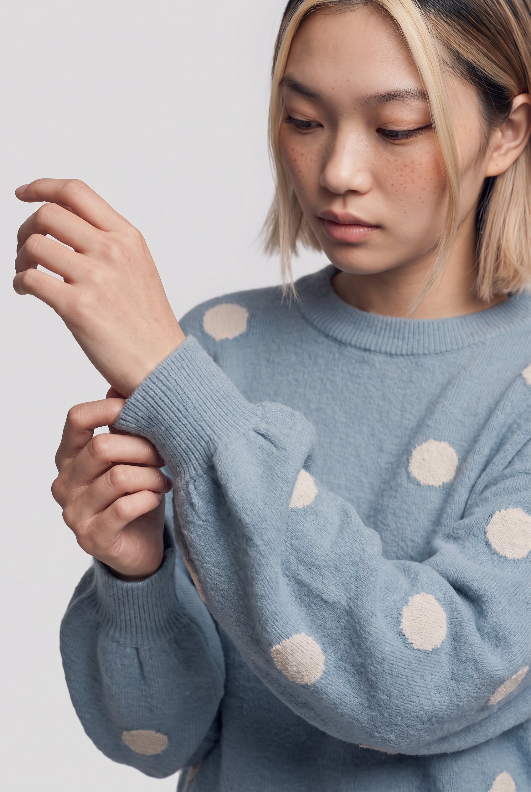 ONLY Strickpullover »ONLRICA LS DETAIL O-NECK CC KNT« Materialmix, regular fit