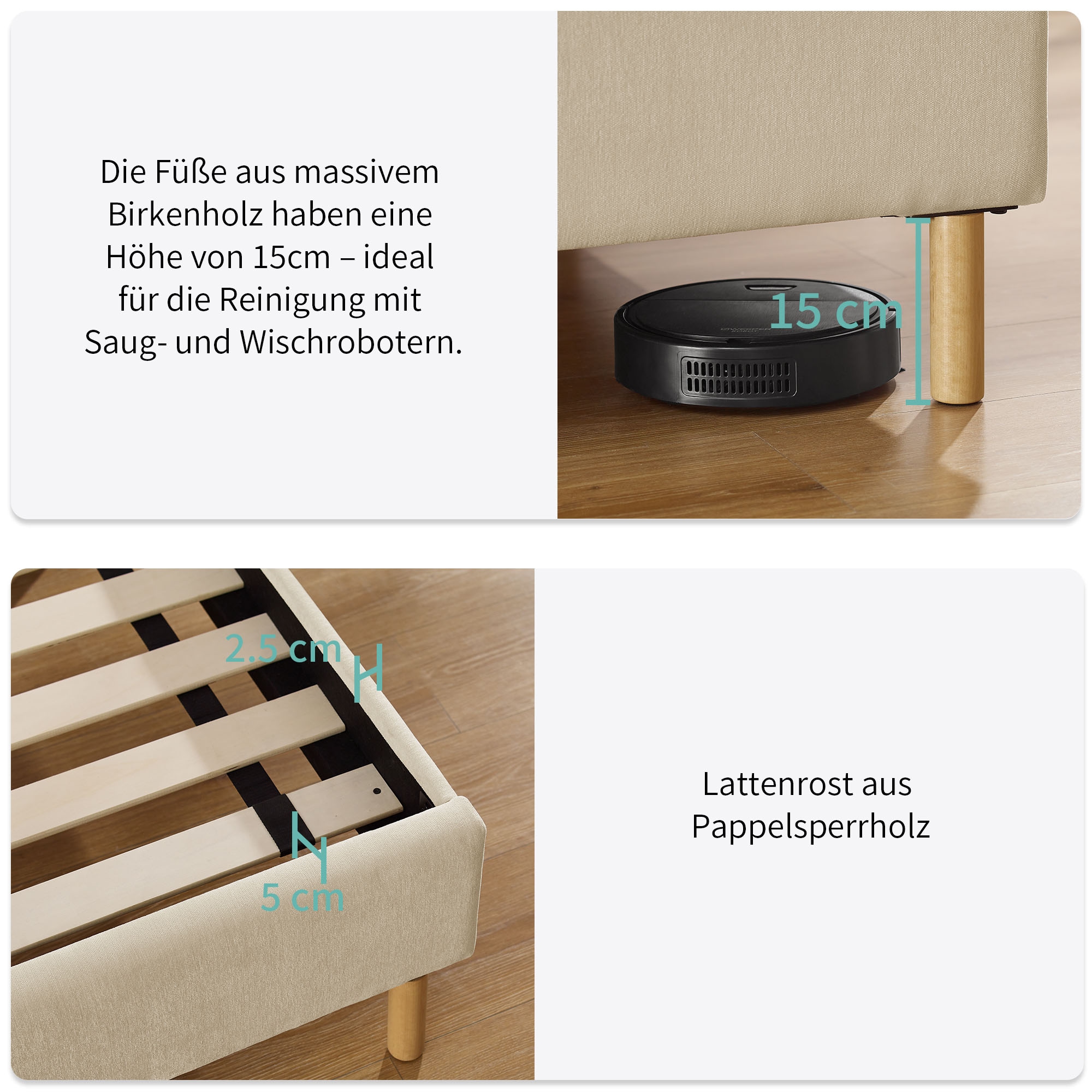 Home affaire Lit rembourré »Philippiere inkl. Lattenrost« erhältlich in den Breiten 140cm & 180cm