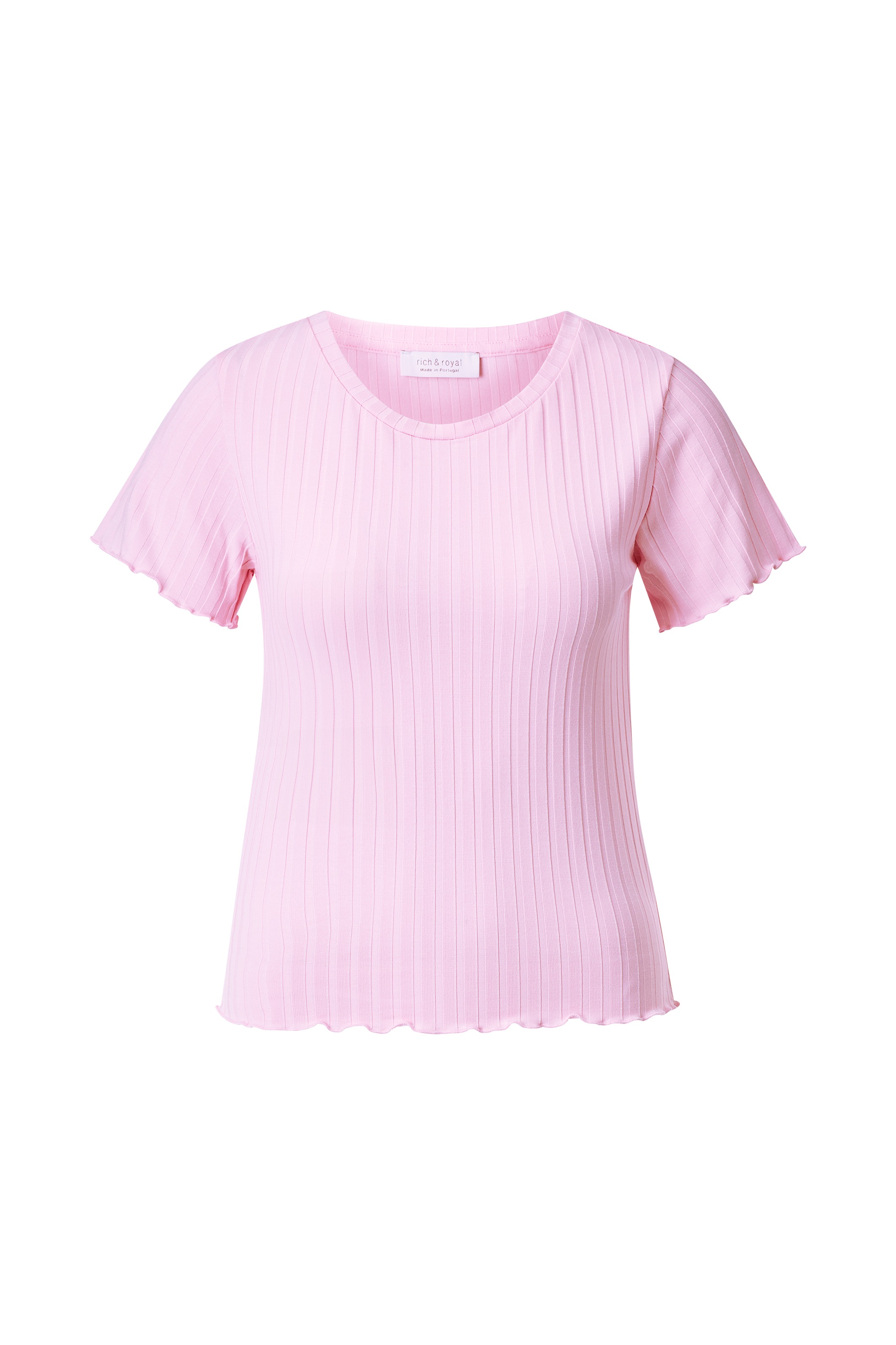 RICHROYAL Kurzarmshirt Mit gewelltem Saum an Rumpf und Ärmeln