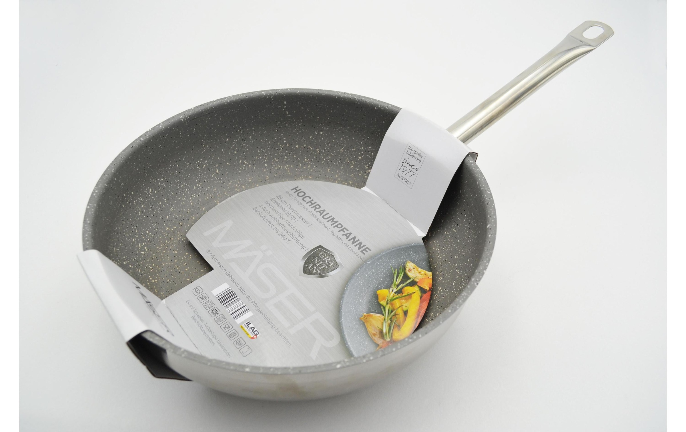 MÄSER Bratpfanne »Mäser PROFESSIONAL GR Hochrand 13,5 cm, Ø 28 cm« Cromargan® Edelstahl Rostfrei 18/10 1 tlg. tlg.