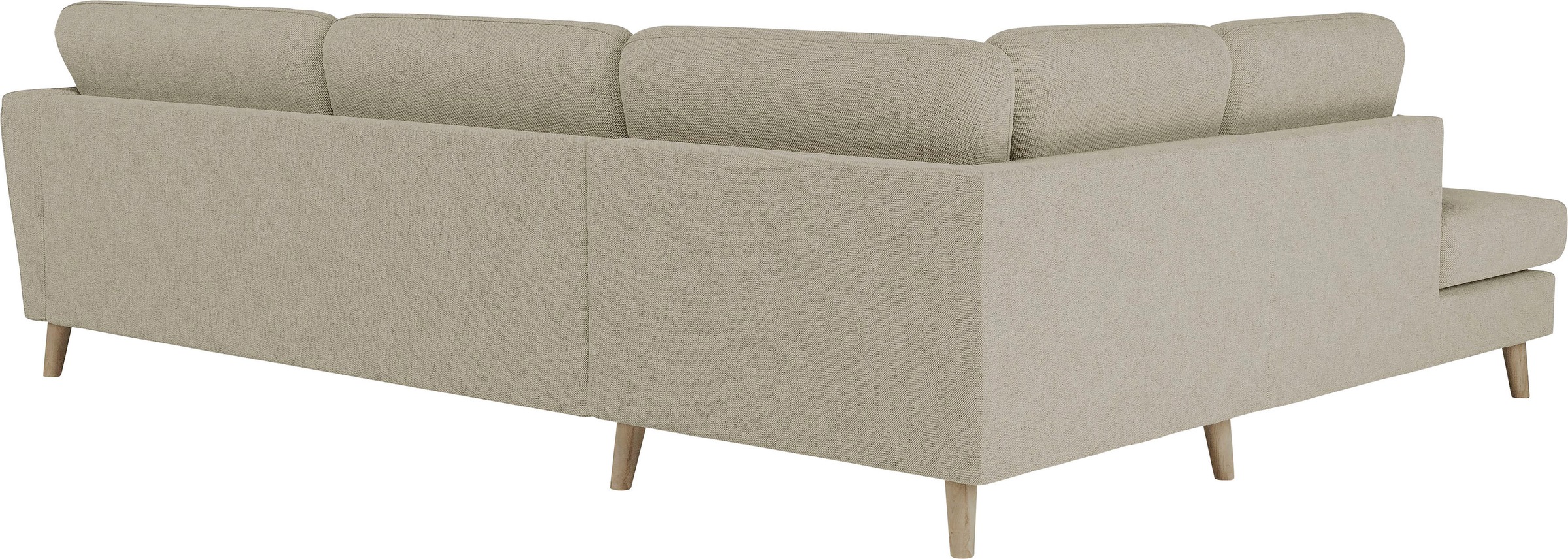 Home affaire Ecksofa »MARSEILLE 278/202 cm, L-Form, Ottom. rechts/links, verschiedene Bezüge«, Massivholzbeine Eiche, Landhausstil, Wellenunterfederung