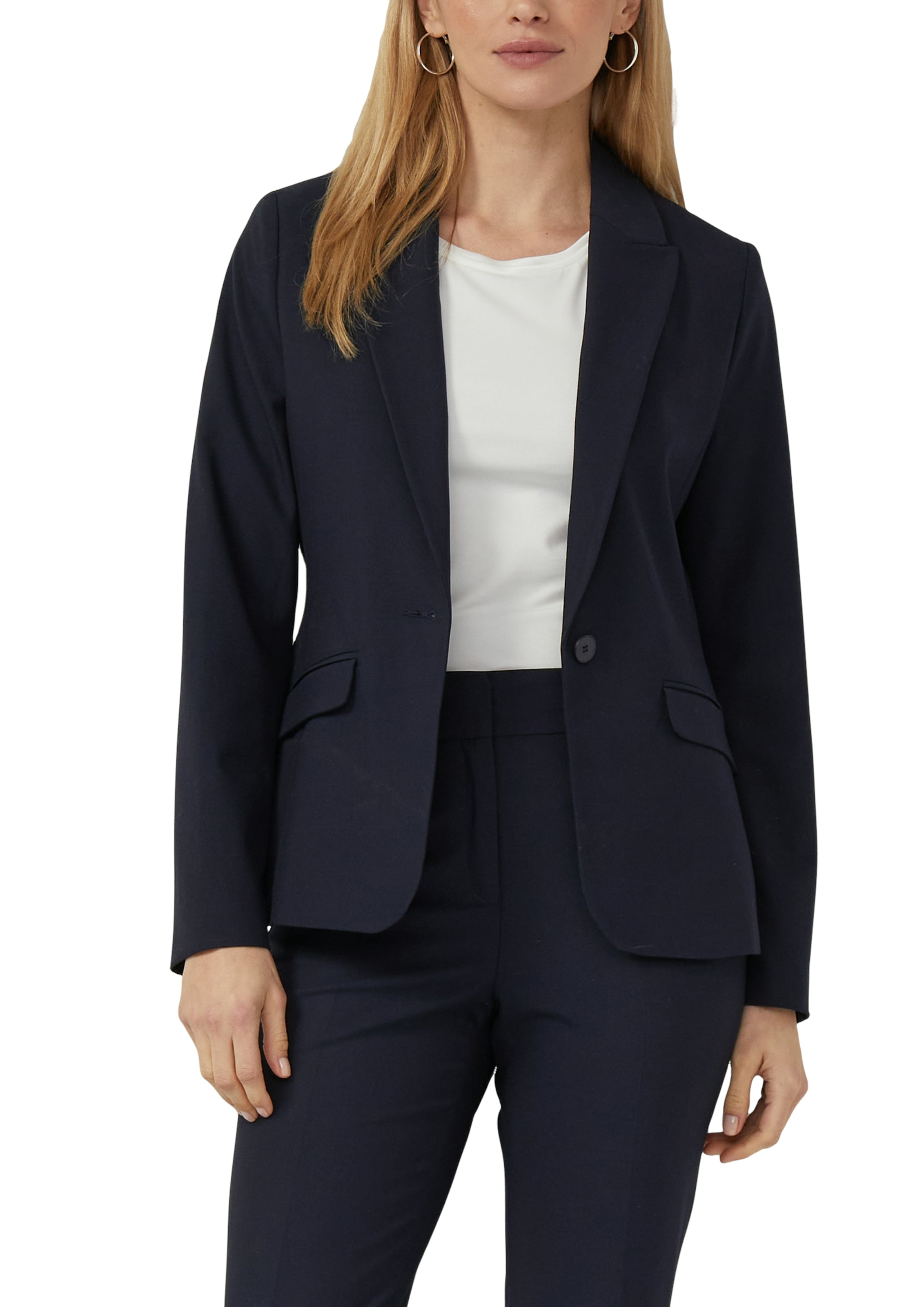 s.Oliver BLACK LABEL Veste blazer mit 1-Knopf-Verschluss und Viskose-Stretch