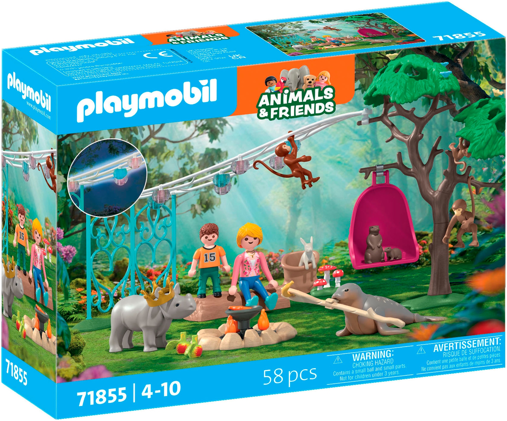 Playmobil® Konstruktions-Spielset »Lustige Geburtstagsparty (71855), Animals & Friends« Made in Europe
