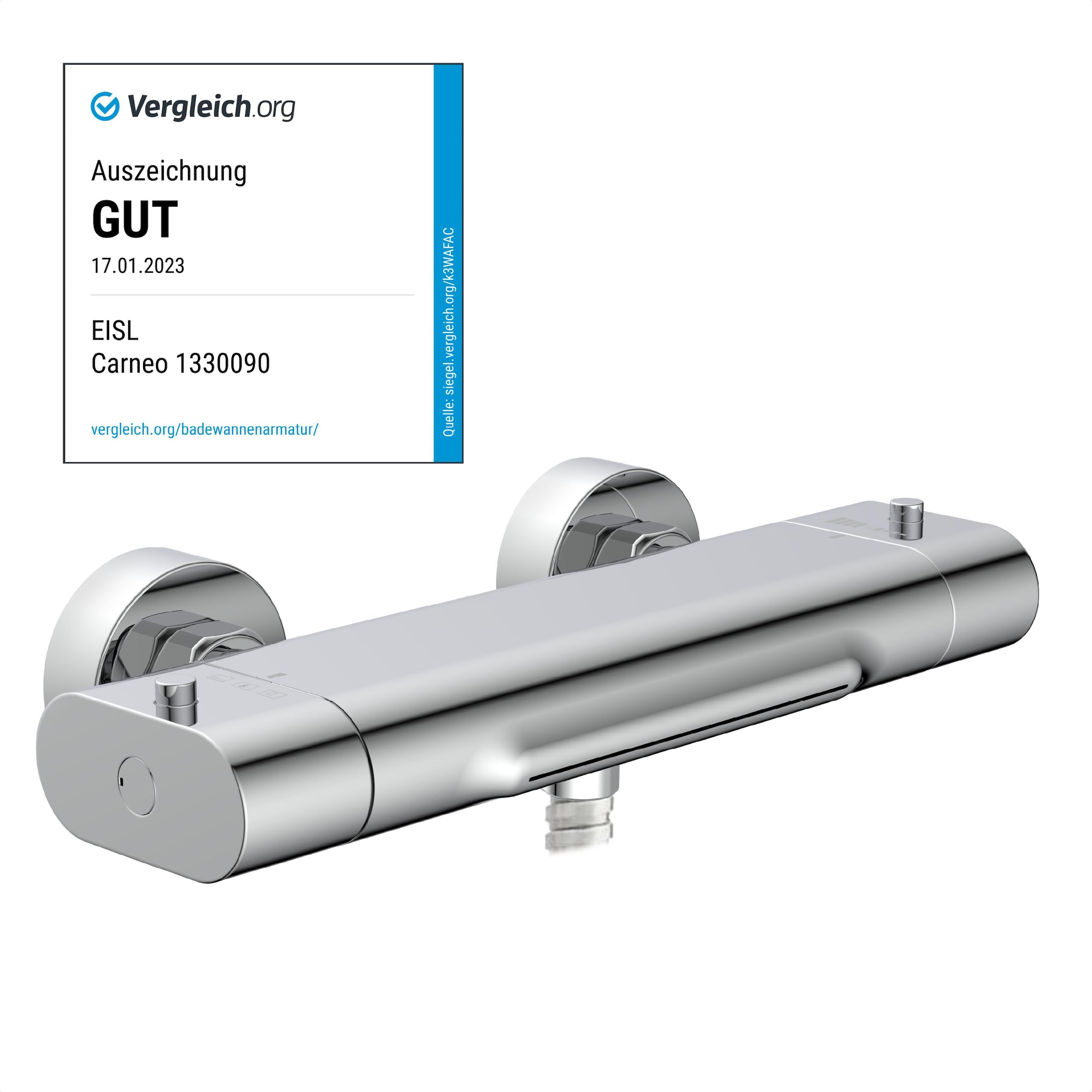 Eisl Wannenthermostat »CARNEO«, Schwallauslauf, Eco-Stopp-Funktion, Sicherheitssperre