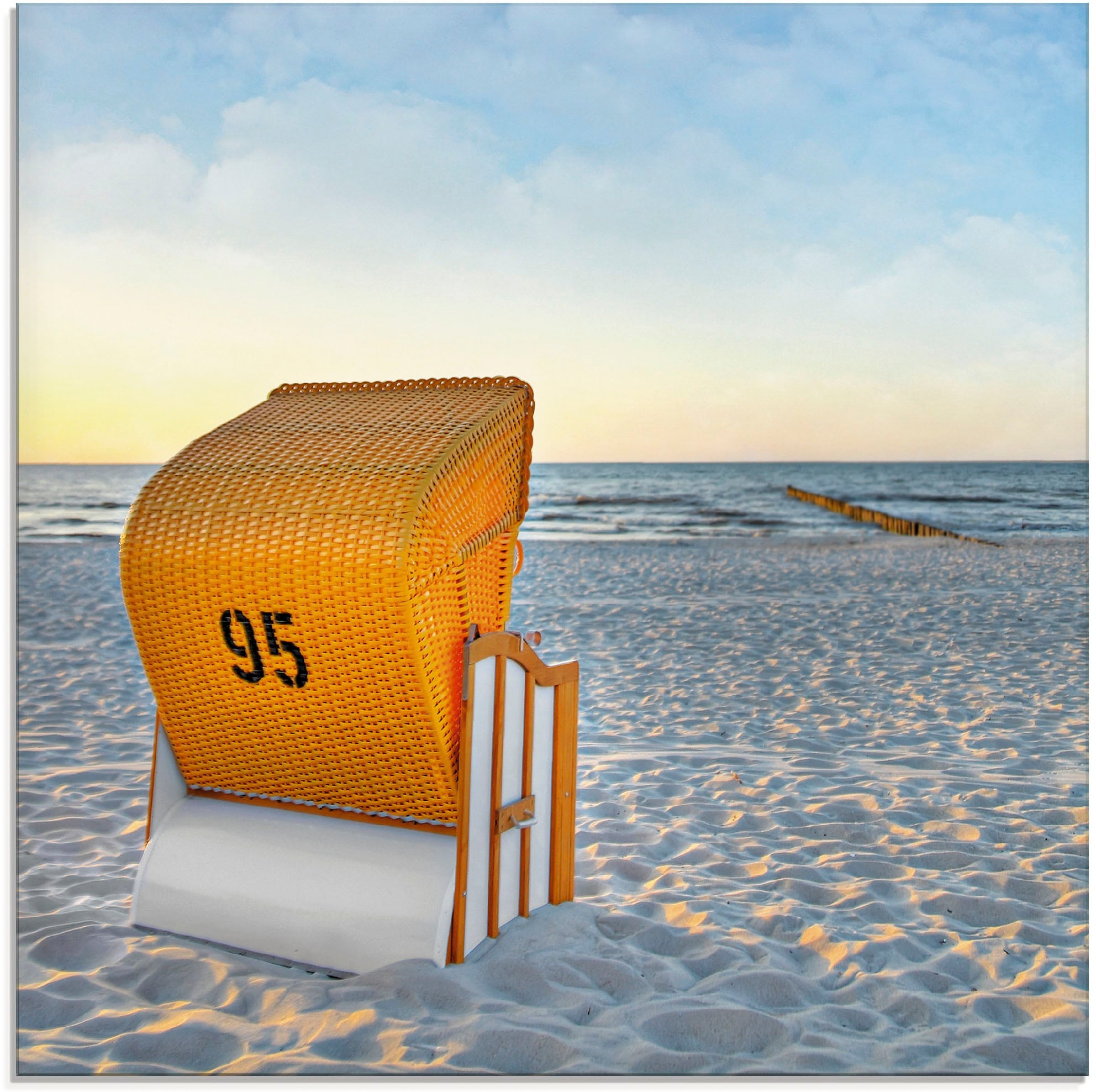 Image of Artland Glasbild "Ostsee7 - Strandkorb" Strand 1 Stk. tlg. in verschiedenen Grössen